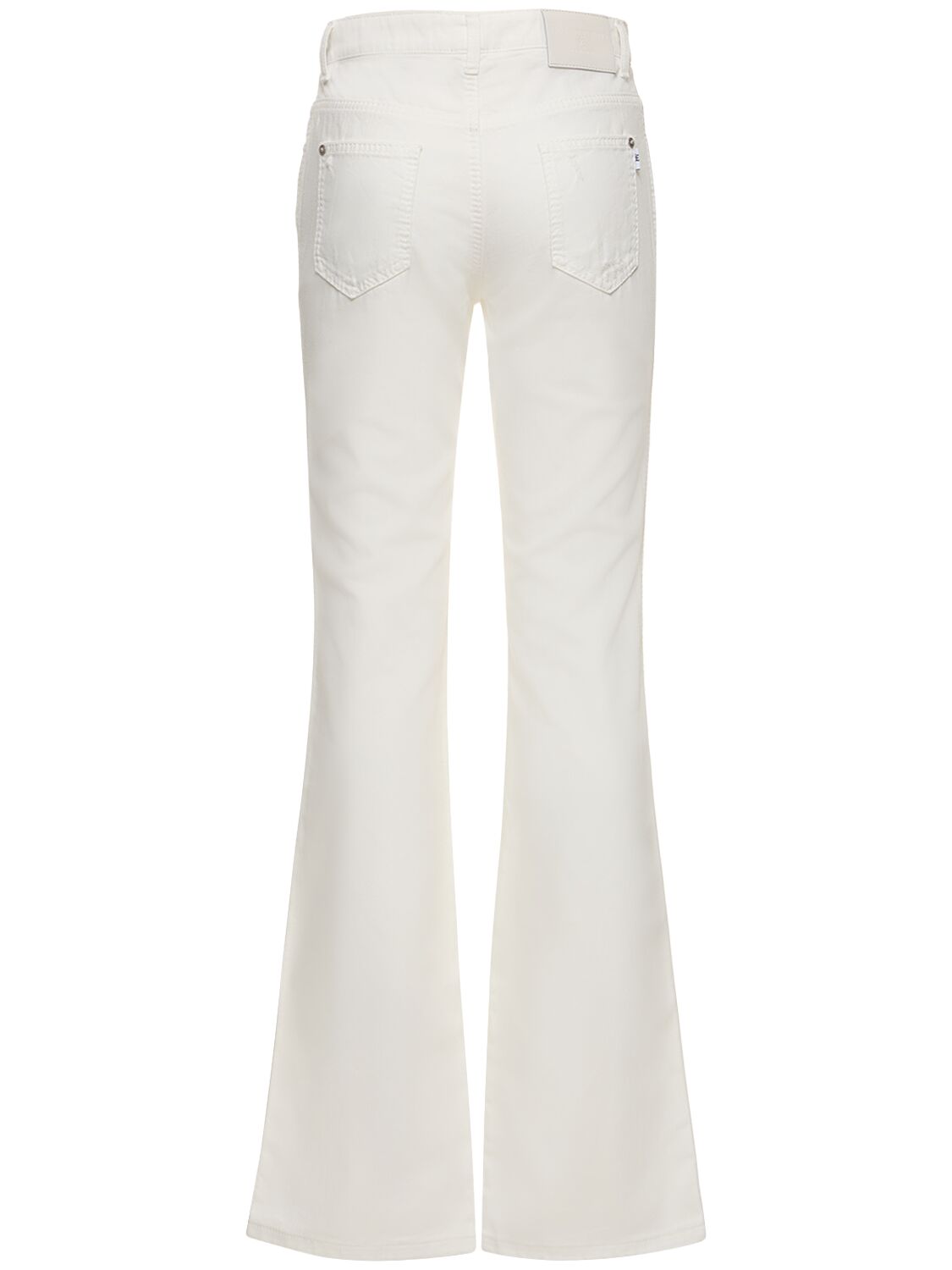 Shop Ermanno Scervino Cotton Denim Embroidered Flared Jeans In White