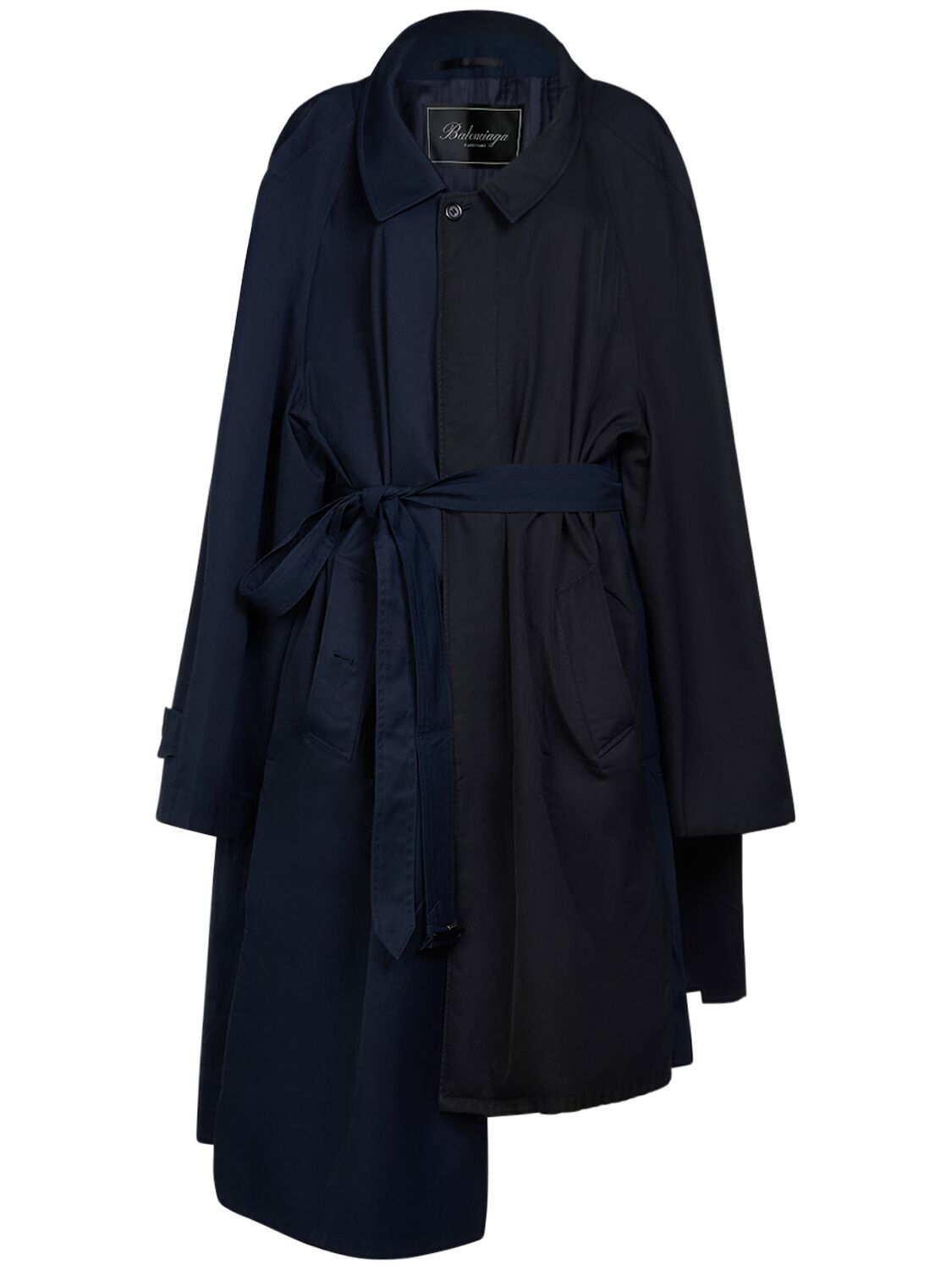 Balenciaga Double Sleeve Wool Carcoat In Black