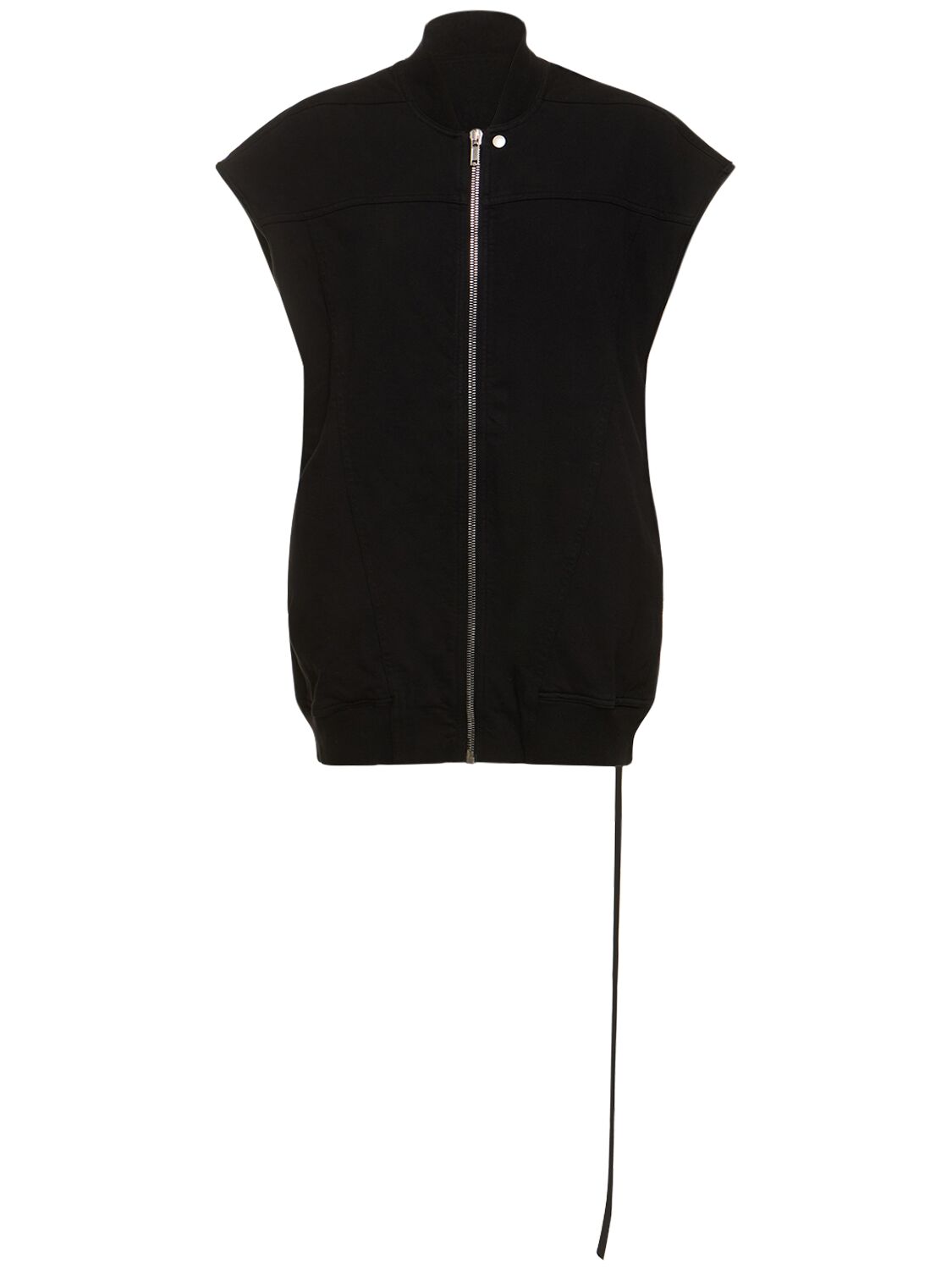 Rick Owens Sleeveless Jersey Zip Vest In 블랙