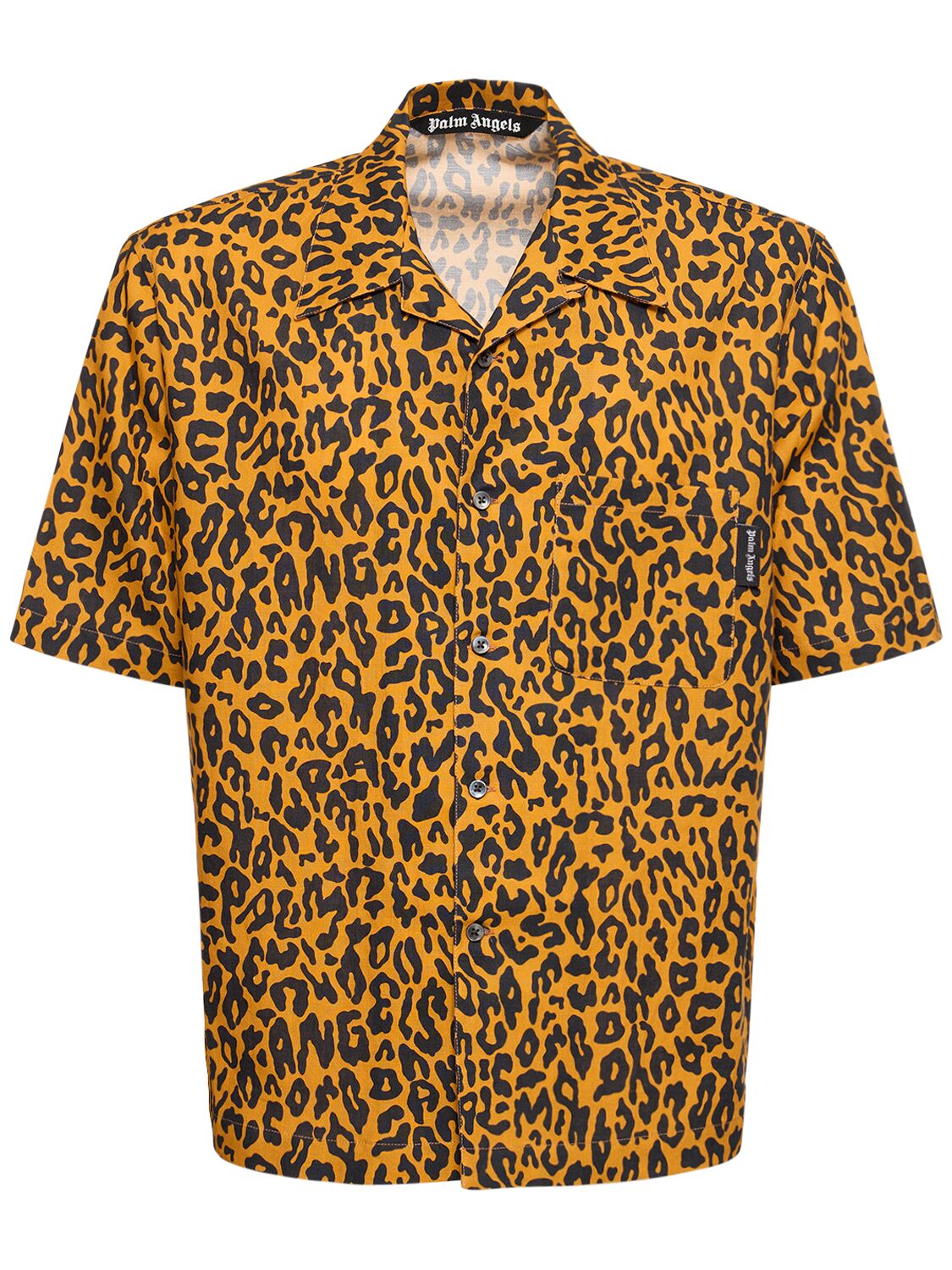 Cheetah Linen Blend Bowling Shirt