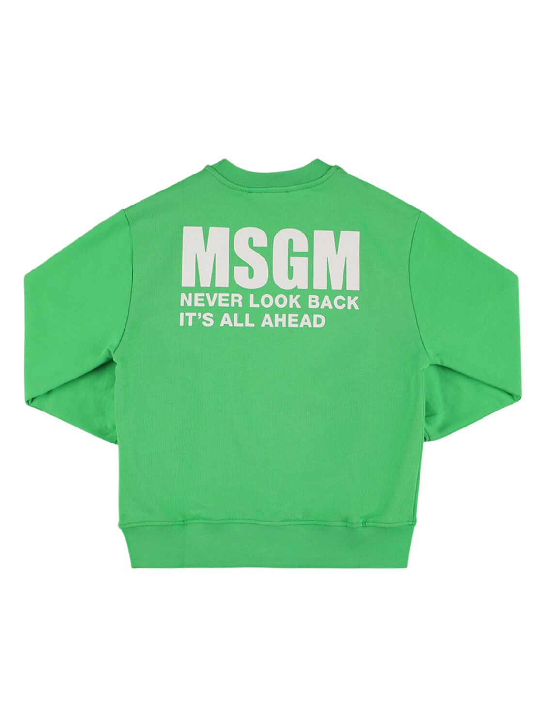 Msgm Kids' Cotton Sweatshirt In Green