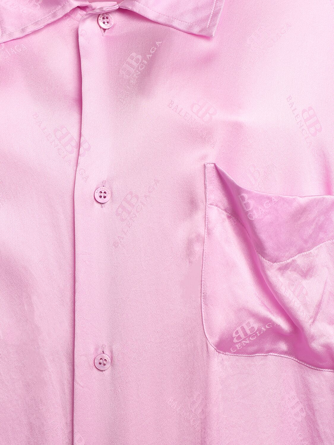 Shop Balenciaga Silk Minimal Shirt In Pink