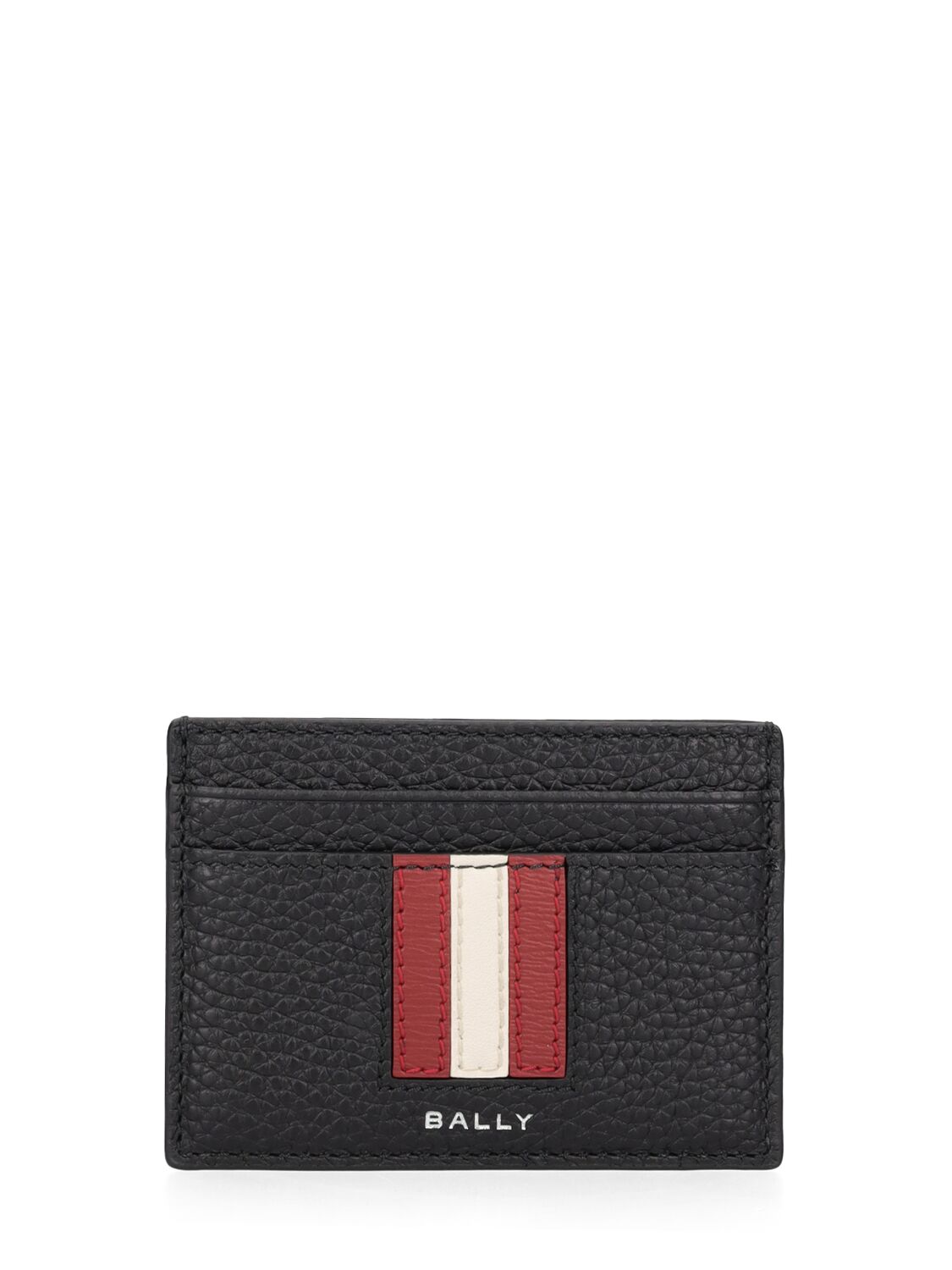 Shop Bally Ribbon Leather Card Holder In Black,red