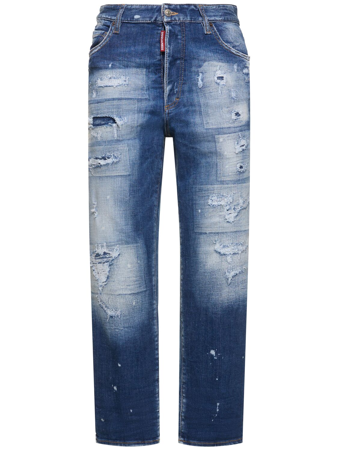 Distressed Denim Flared Jeans