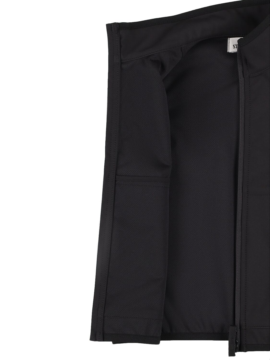 Stone Island Softshell Nylon Vest W/ Logo Patch In 黑色