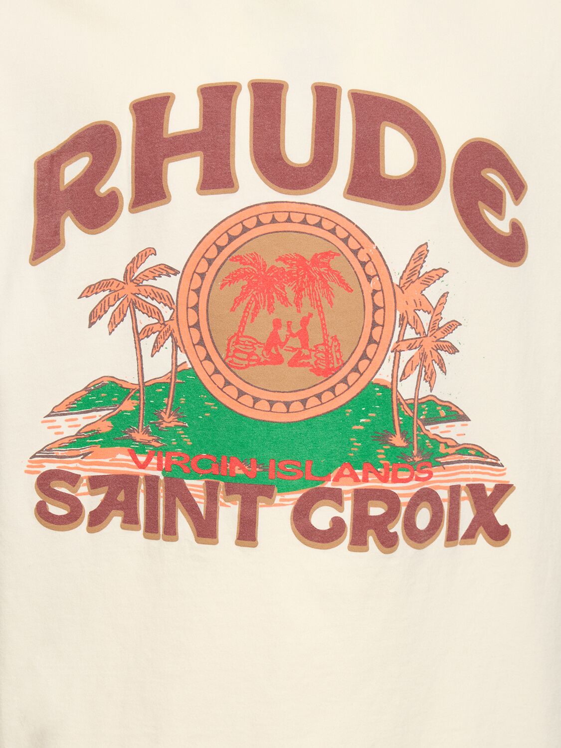 Shop Rhude Saint Croix Cotton T-shirt In Vintage White