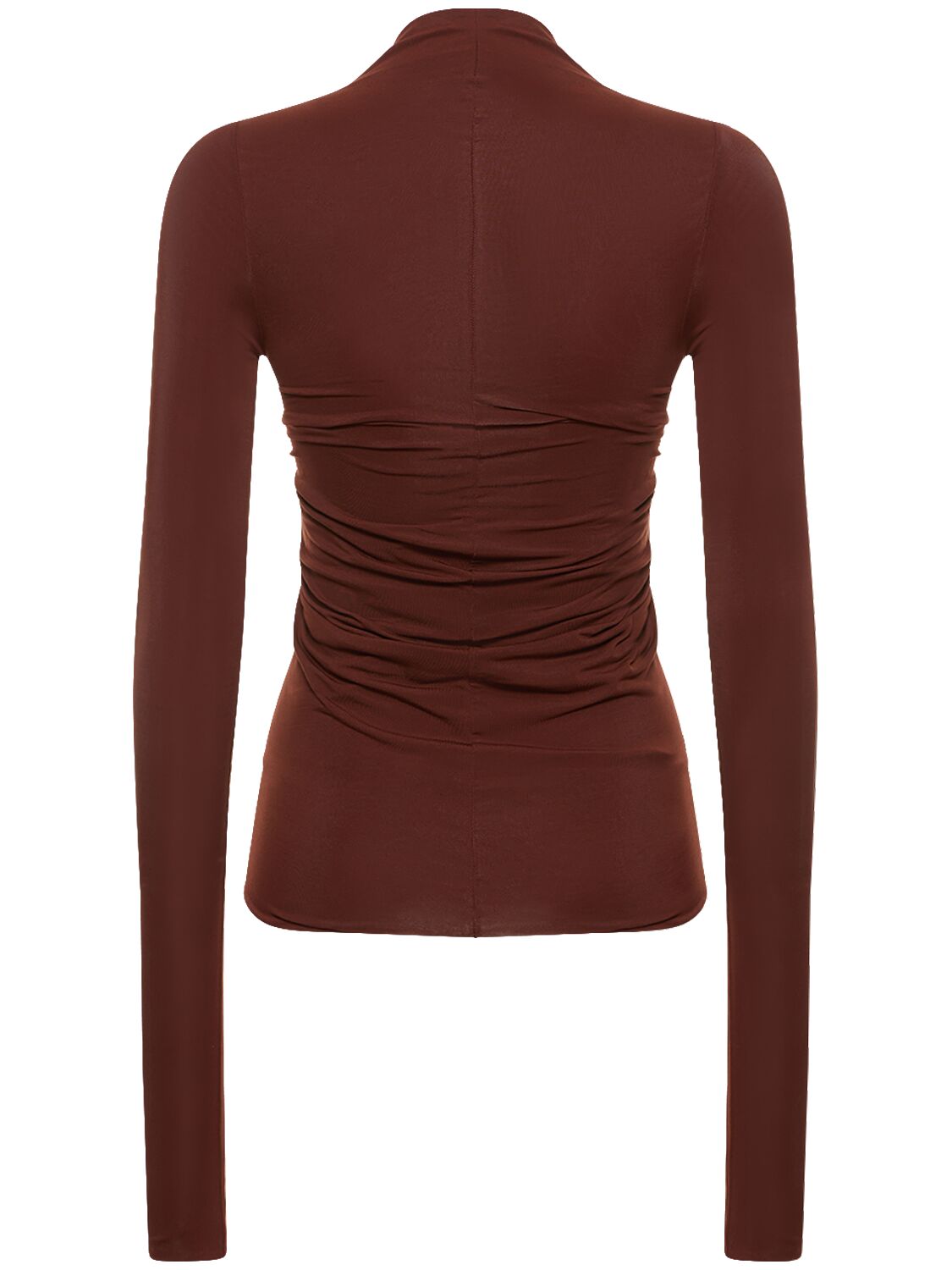 Shop Rick Owens Prong Open Front Jersey Top In Brown