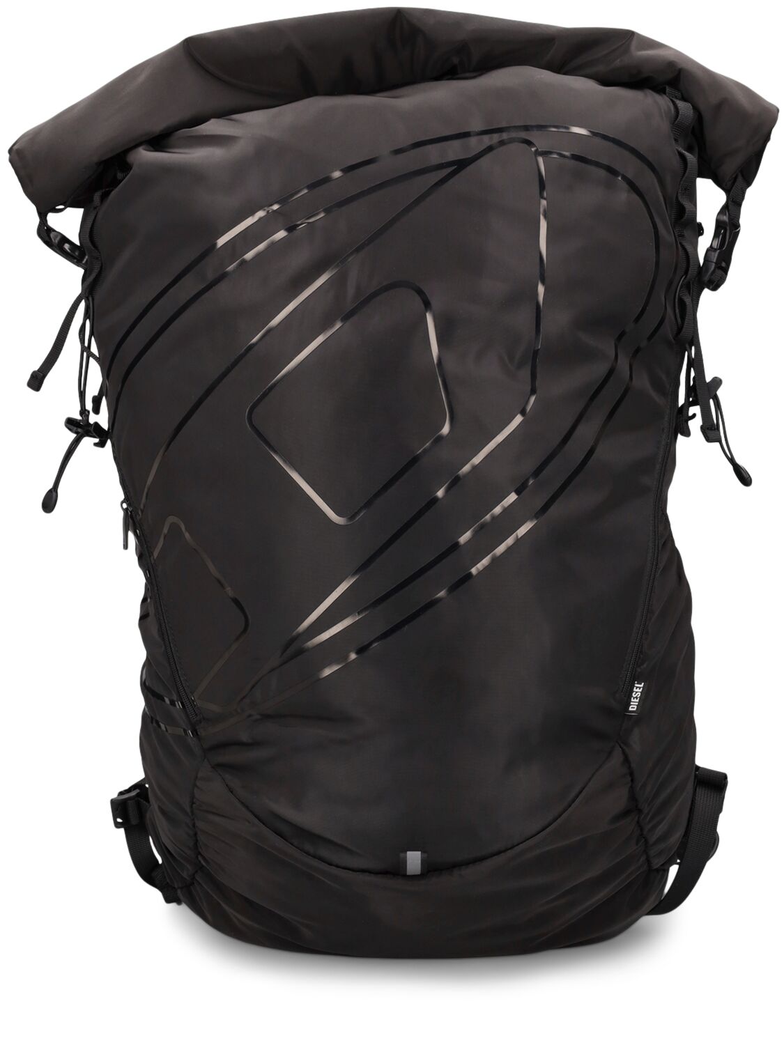 Shop Diesel Oval-d Light Nylon Backpack In Black