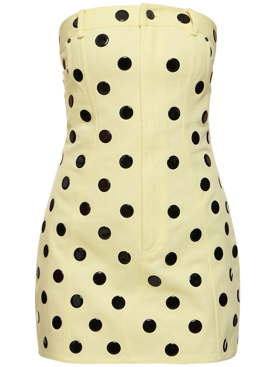 Image of Polka Dot Cotton Strapless Mini Dress
