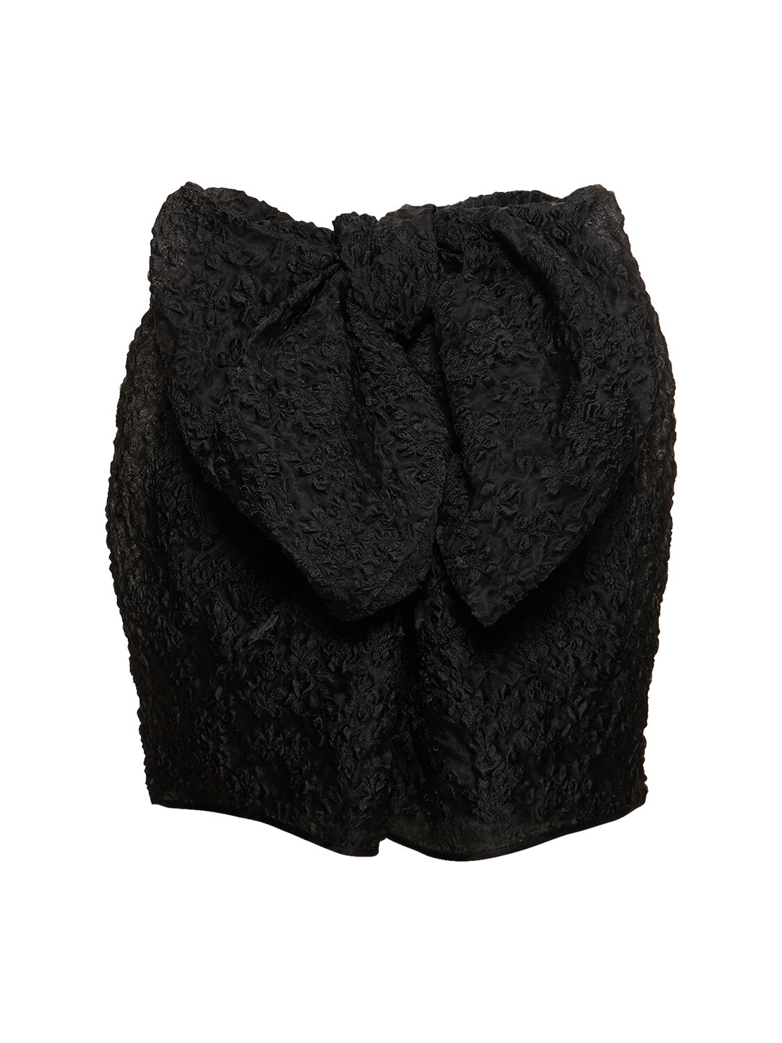Shop Cecilie Bahnsen Vailis Mini Skirt W/ Self-tie Bow In Black
