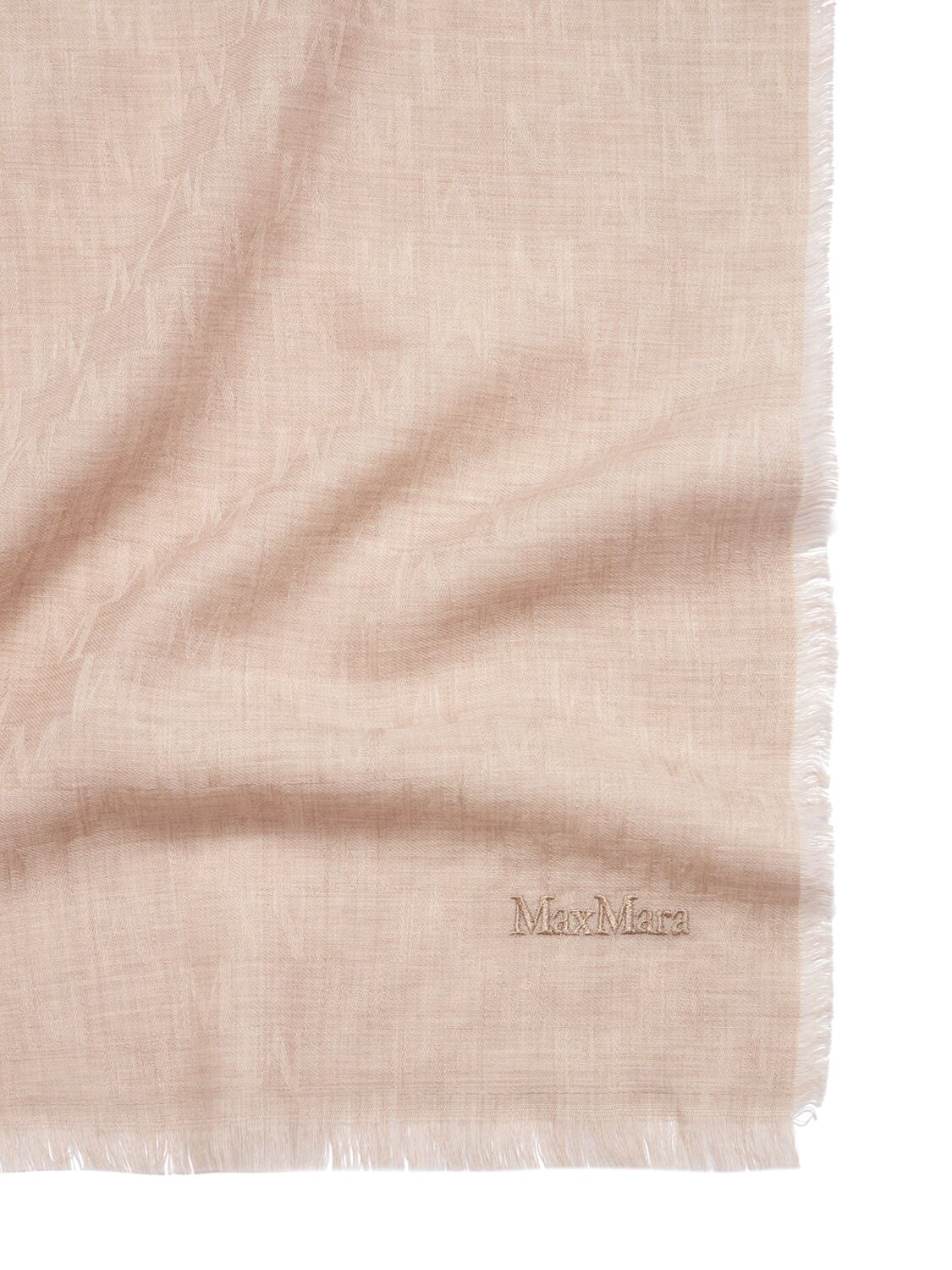 Shop Max Mara Magico Wool Scarf In Beige