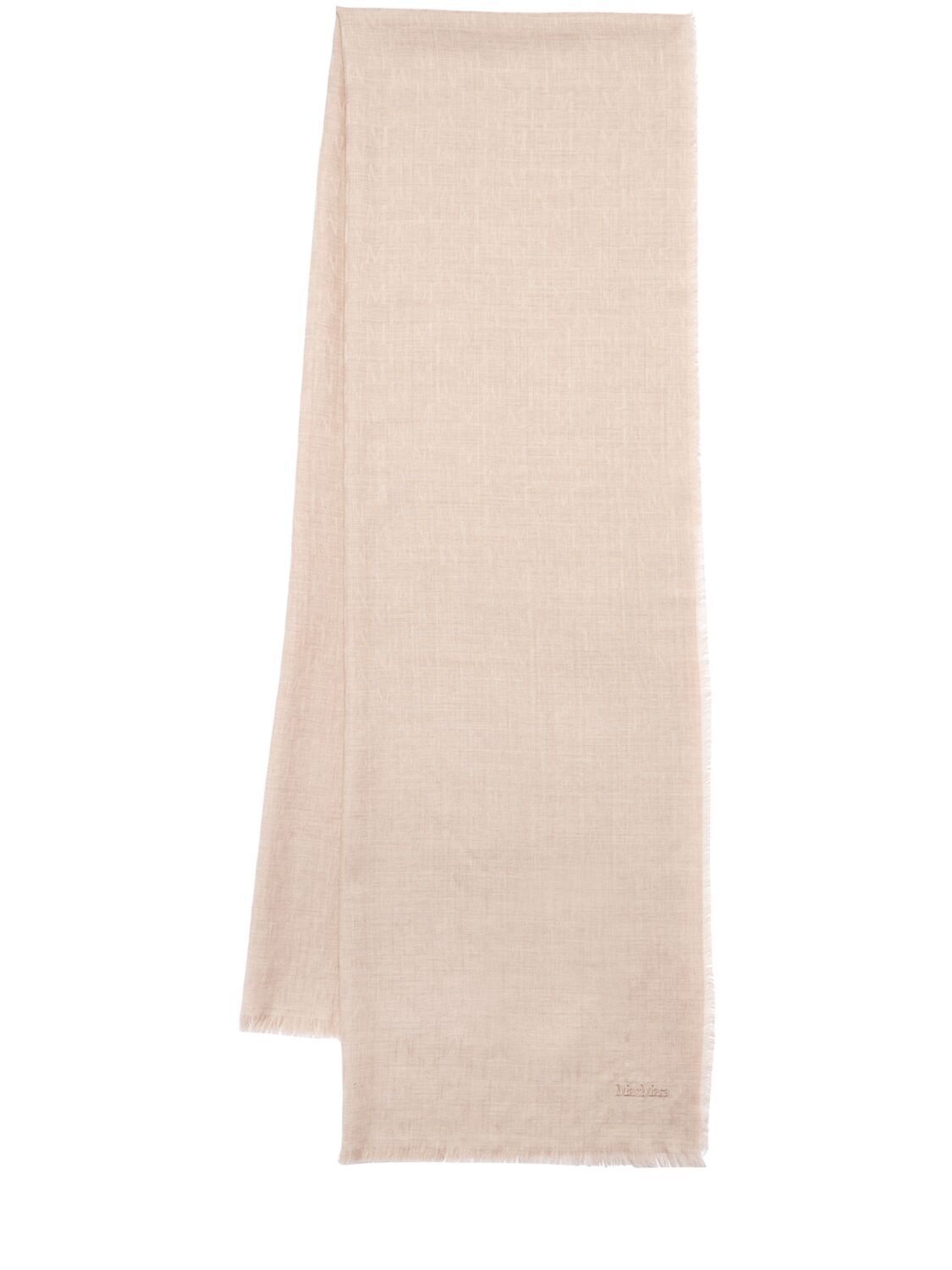 Shop Max Mara Magico Wool Scarf In Beige