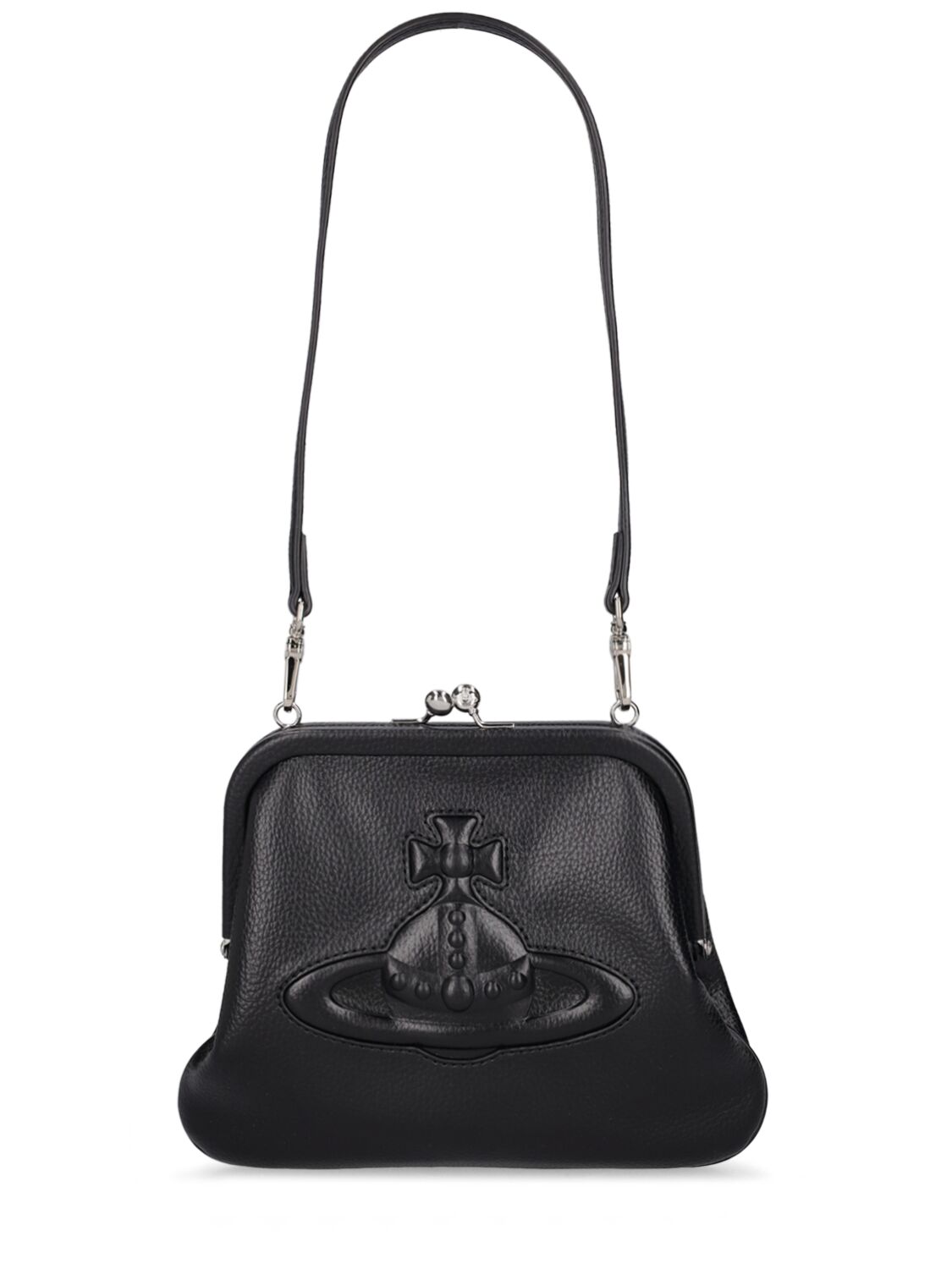 Vivienne Westwood Vivienne's Faux Leather Embossed Clutch In Black