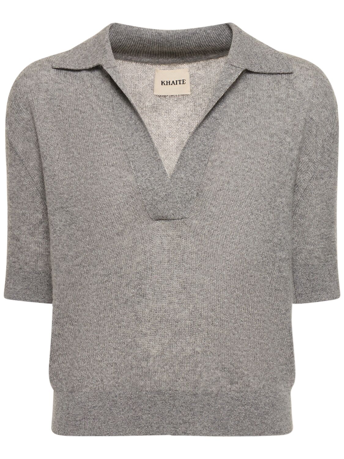 Khaite Shrunken Jo Cashmere Blend Sweater In Grey