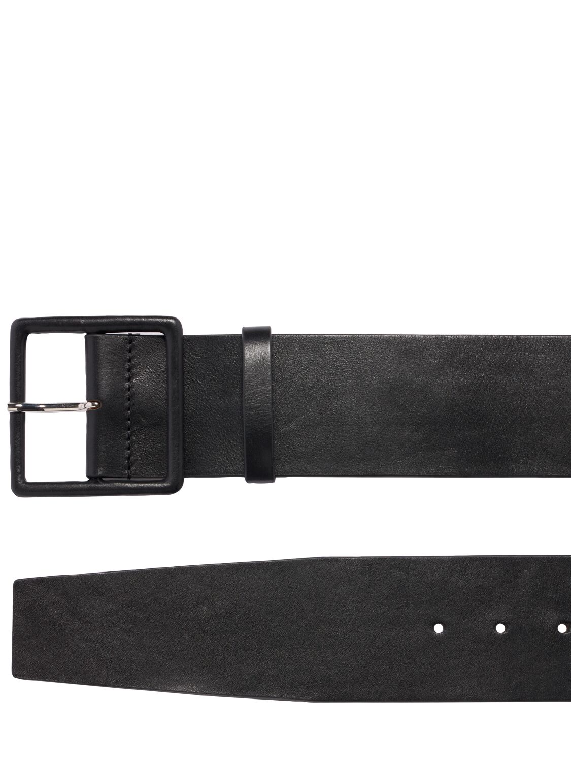 Shop Max Mara 60mm Comfy Leather Belt In Black