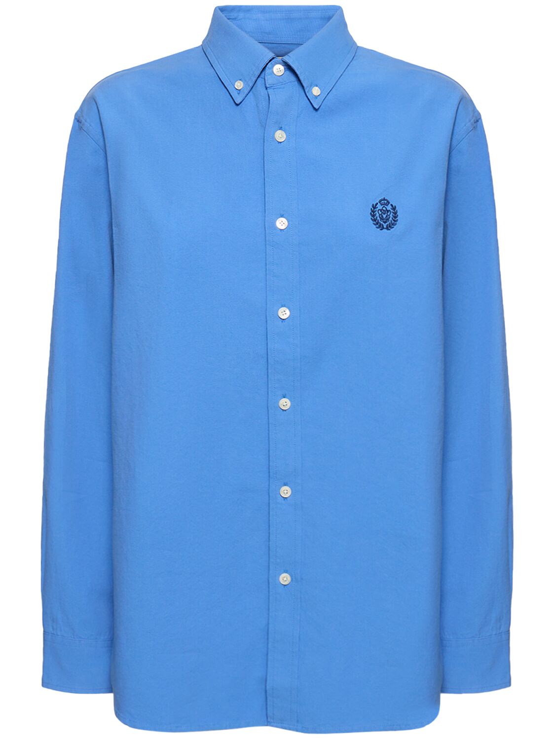 Dunst Unisex Classic Cotton Boyfriend Shirt In Blue