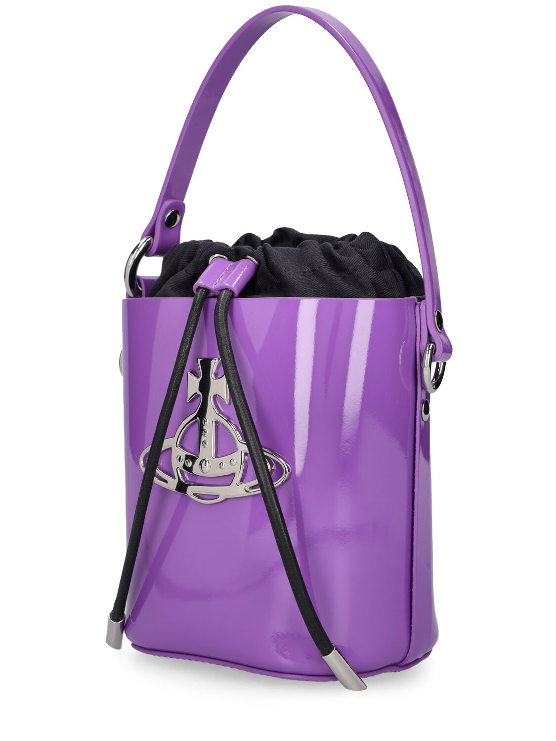 Shop Vivienne Westwood Daisy Leather Bucket Bag In Purple