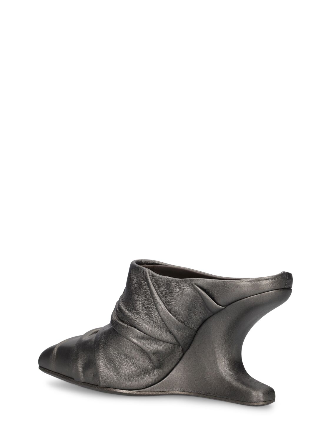 Shop Rick Owens 80mm Cantilever Leather Mules In Grey