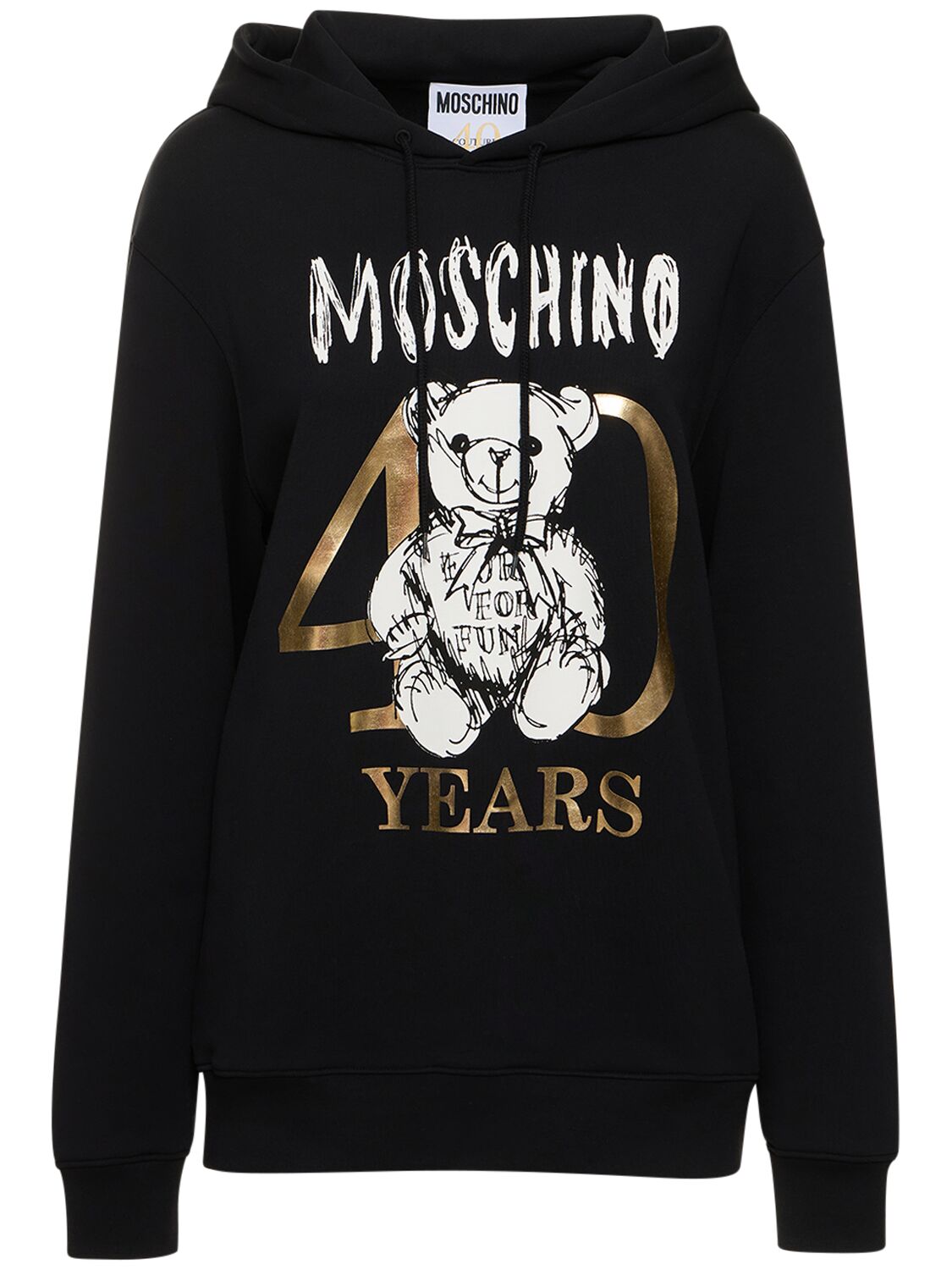 Moschino Cotton Jersey Printed Logo Sweatshirt In Black