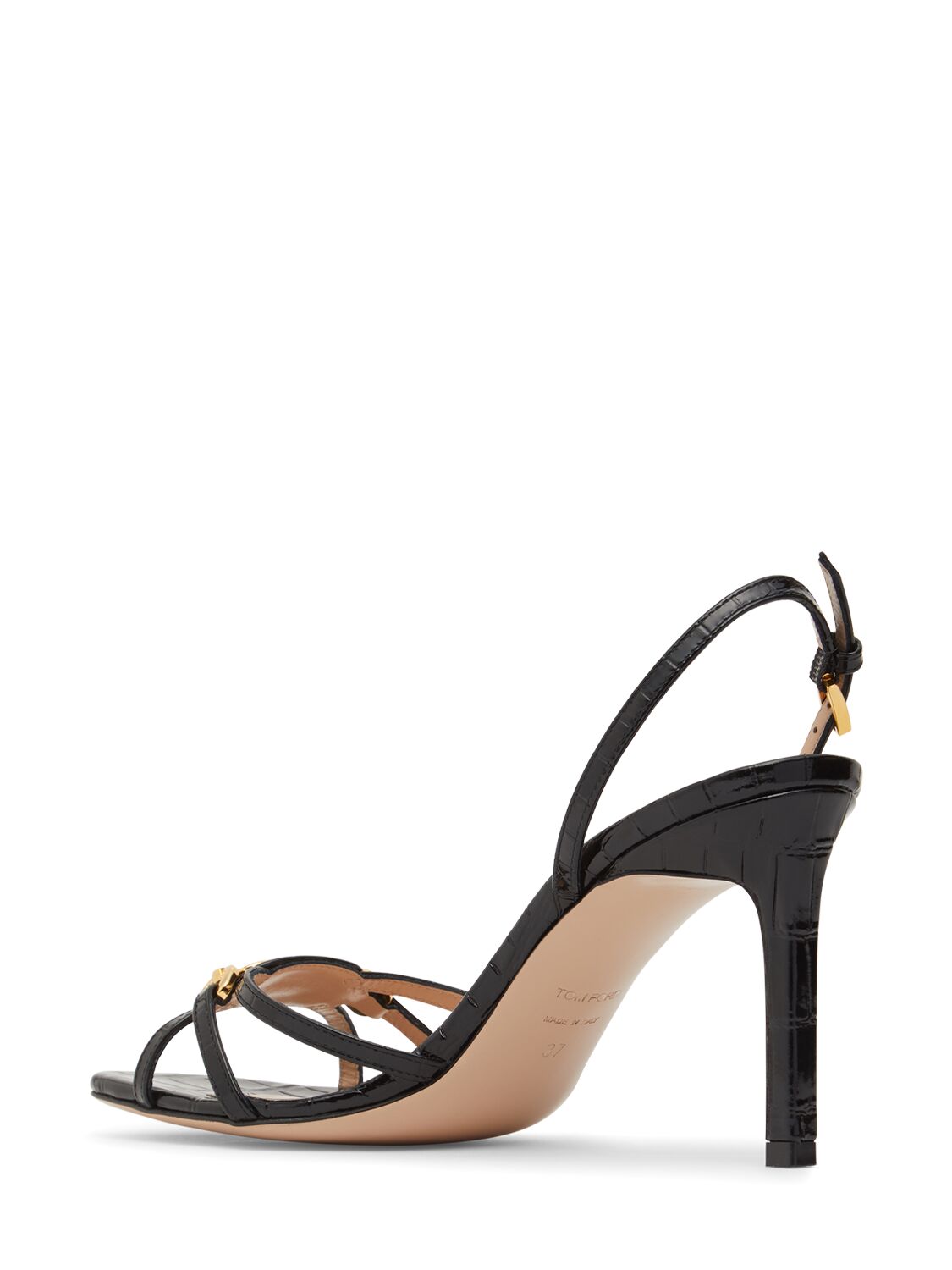 Shop Tom Ford 85mm Whitney Leather Sandals In Black