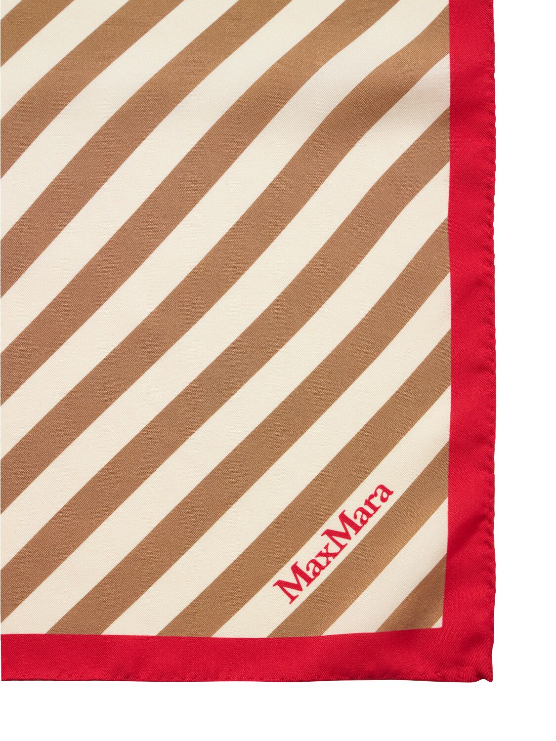 Shop Max Mara Carré Silk Scarf In Cammello