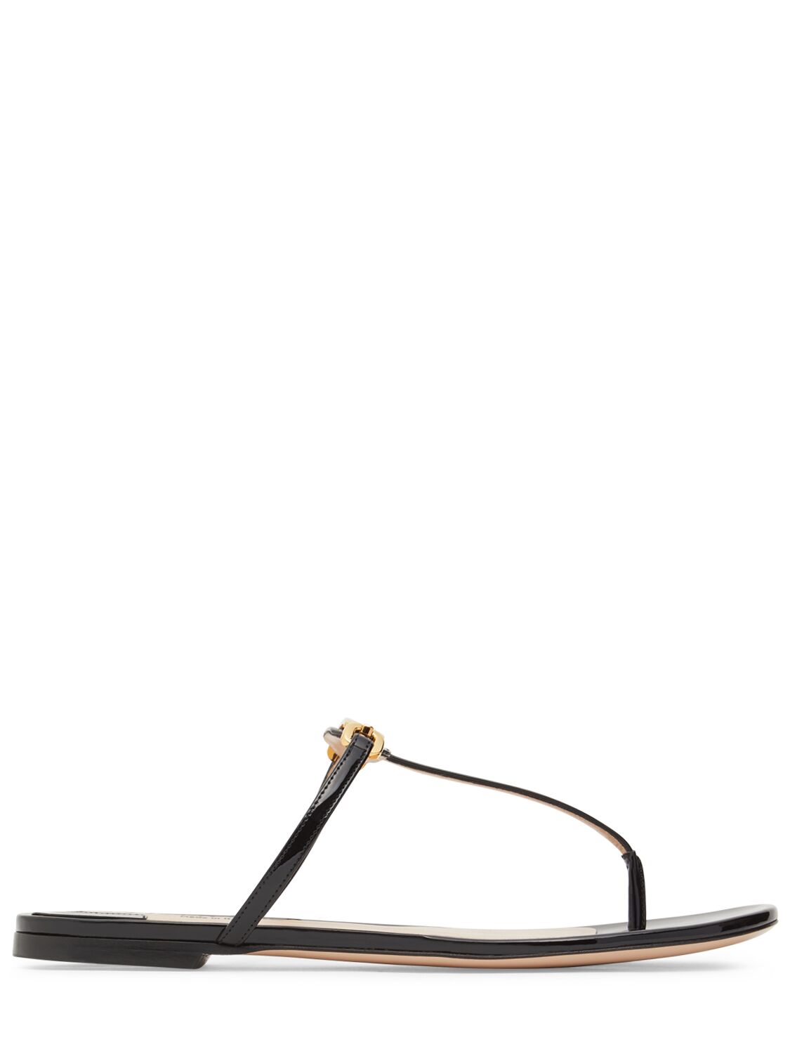 Tom Ford 5mm Whitney Patent Leather Thong Sandals In Black
