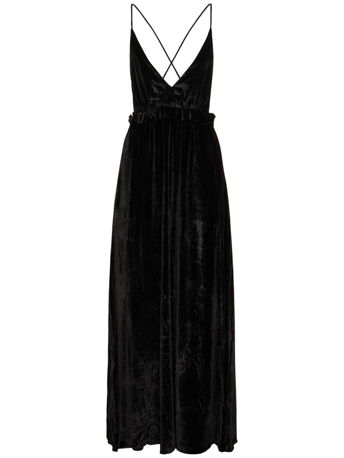 Shop Ulla Johnson Lavinia Viscose & Silk Long Gown In Black