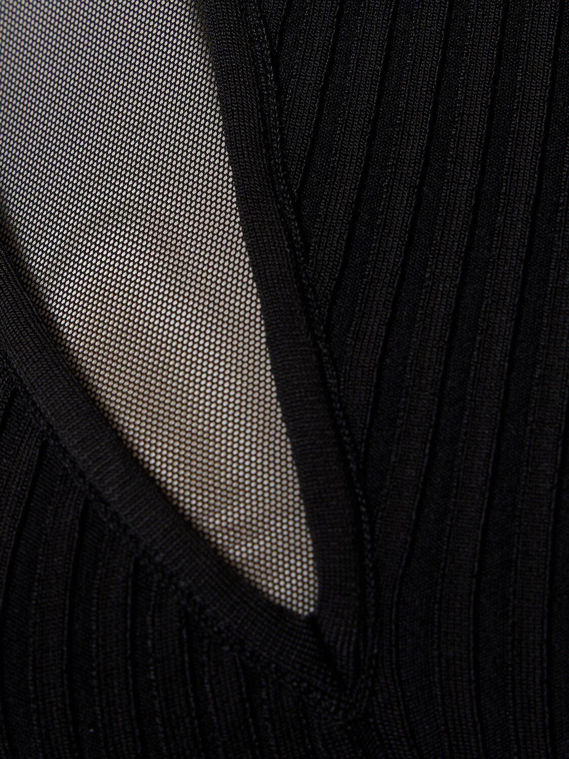 Shop David Koma Bra Detail Net Insert Knit Mini Dress In Black