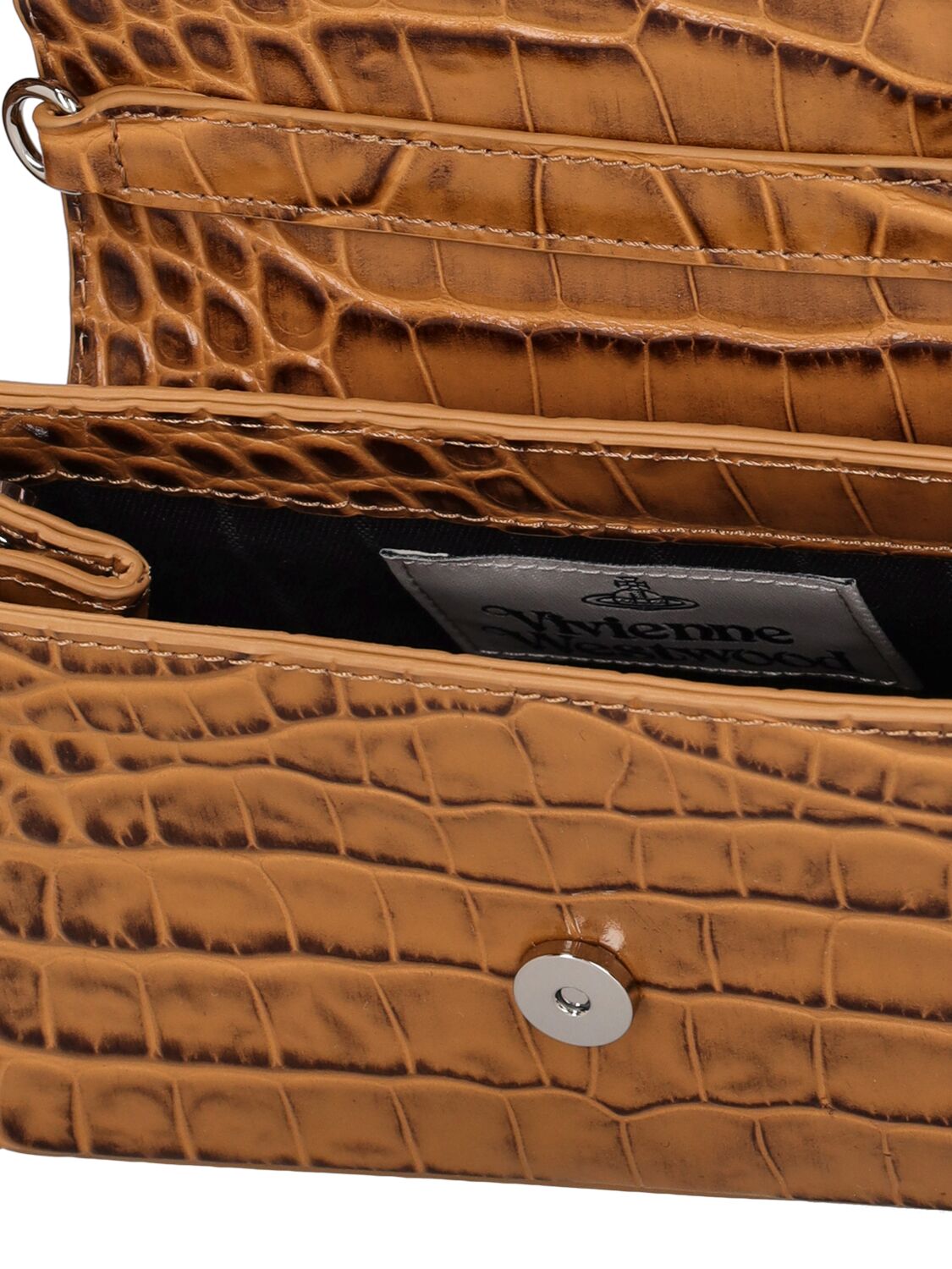 Shop Vivienne Westwood Small Hazel Embossed Leather Bag In Tan