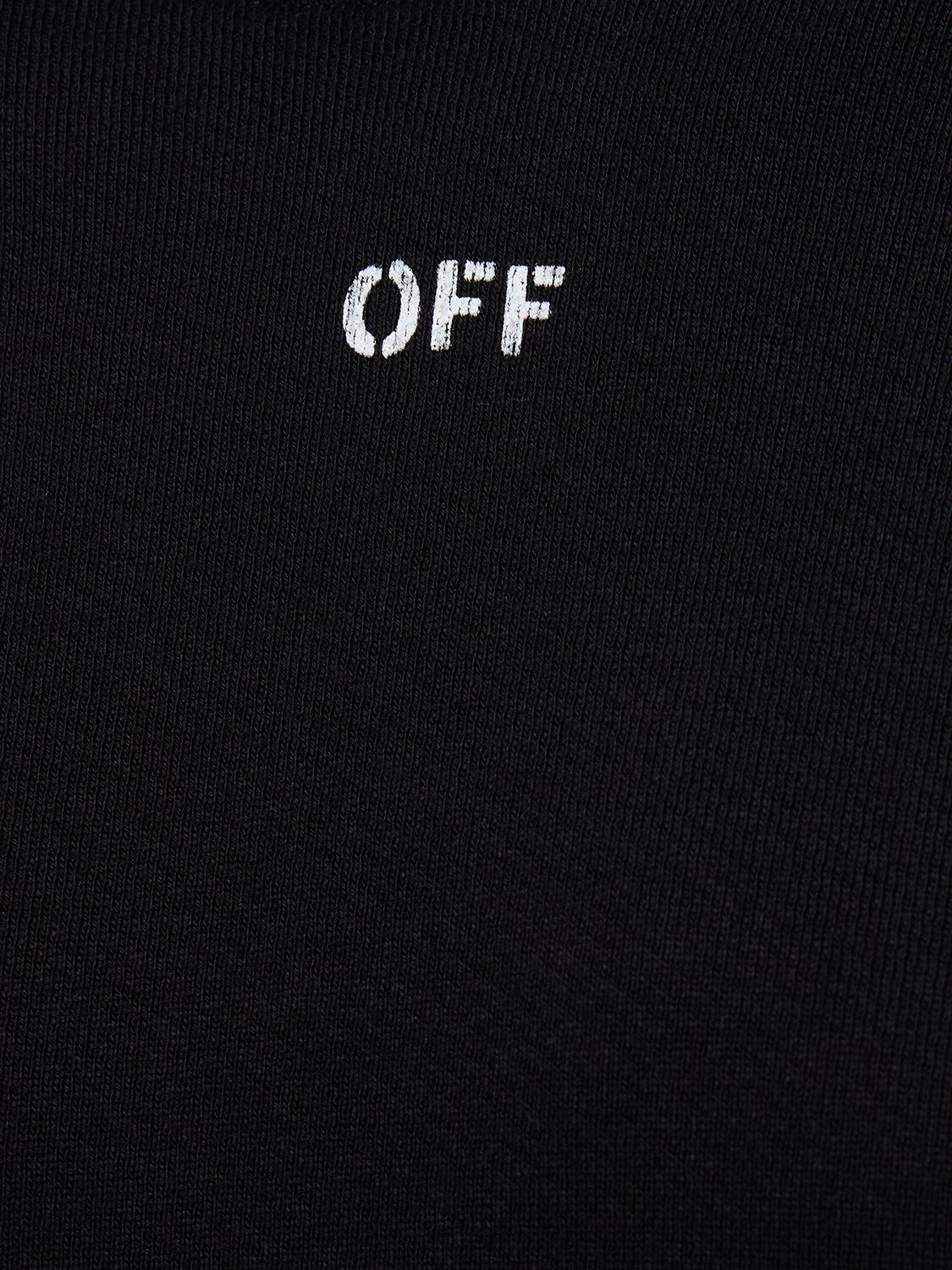 Shop Off-white Diag Embroidered Regular Cotton Hoodie In Black