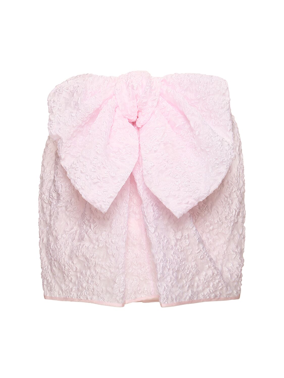 Shop Cecilie Bahnsen Vailis Mini Skirt W/ Self-tie Bow In Pink