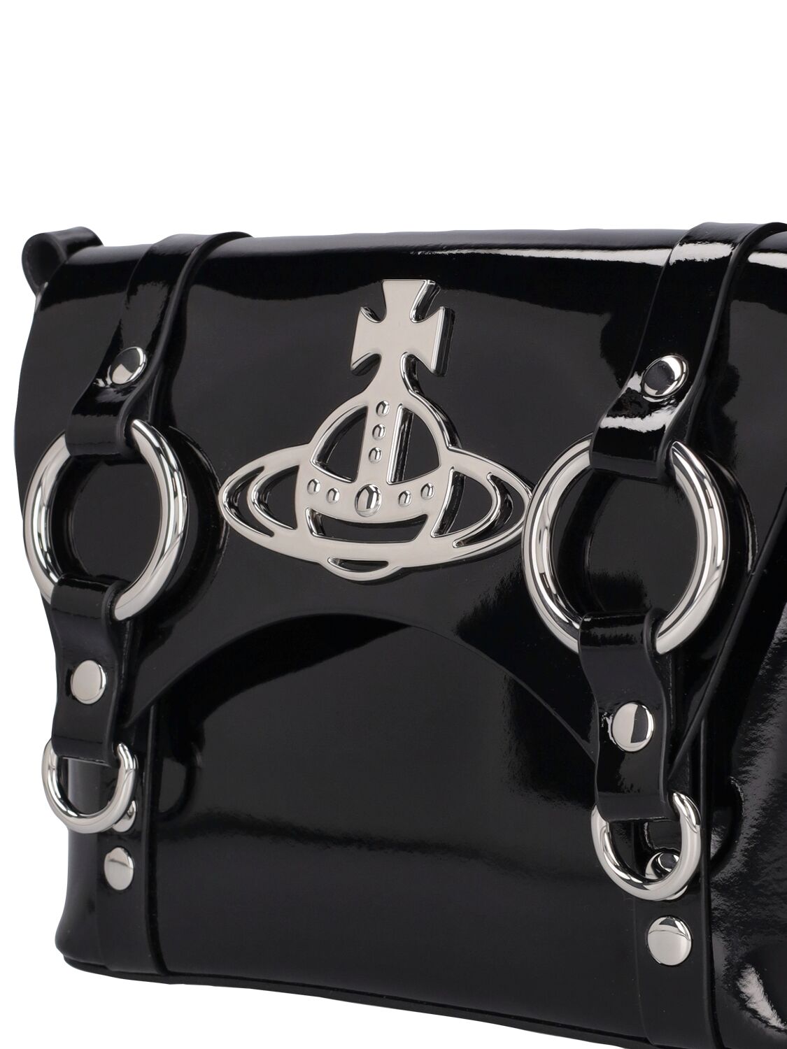 Shop Vivienne Westwood Kim Patent Leather Crossbody Bag In Black