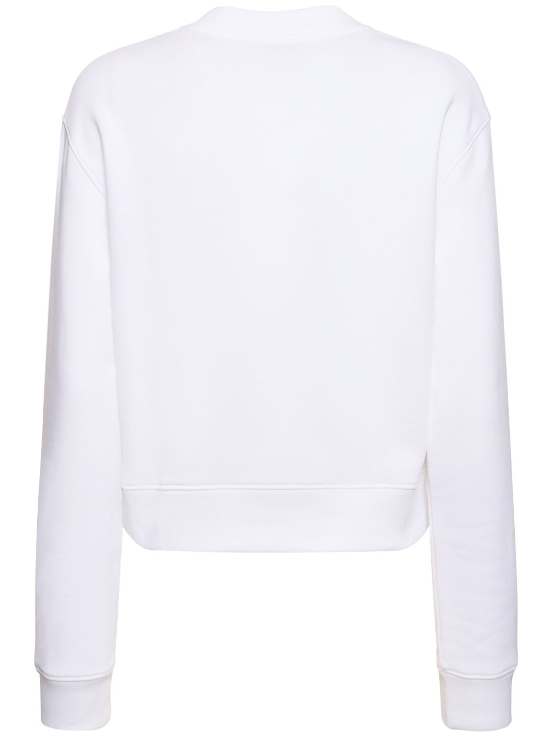 Shop Moschino Cotton Jersey Printed Logo Sweatshirt In White