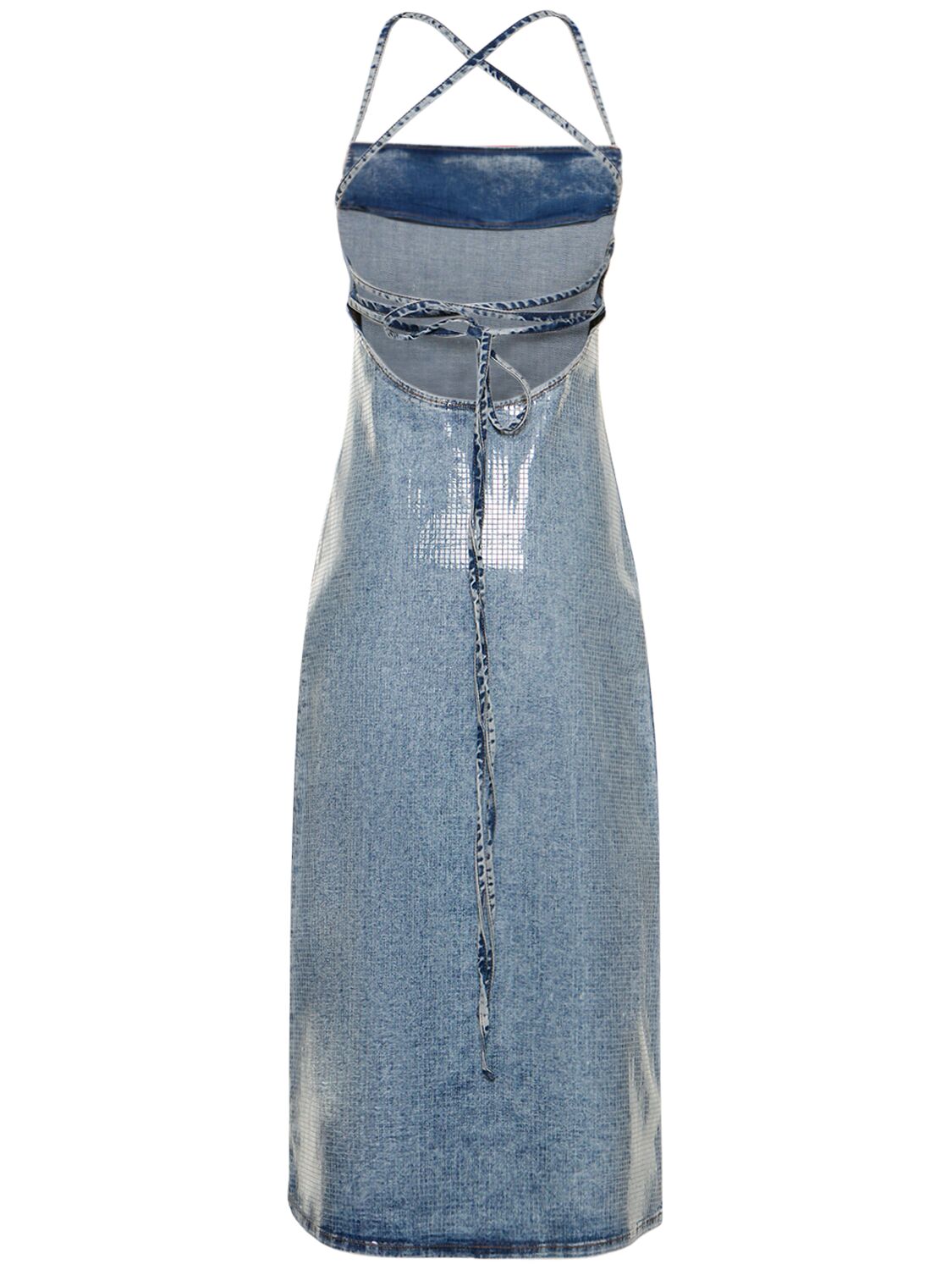 Shop Diesel De Held Denim Midi Dress In Light Blue