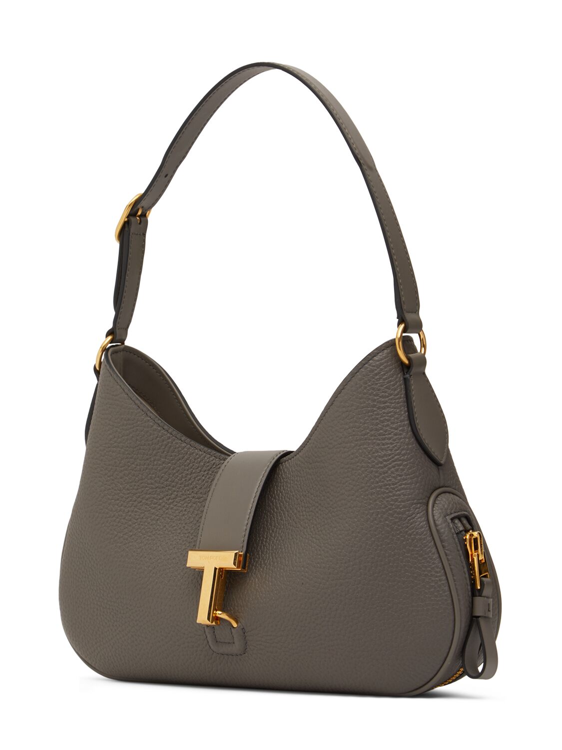 Shop Tom Ford Medium Monarch Grain Leather Bag In 石墨色