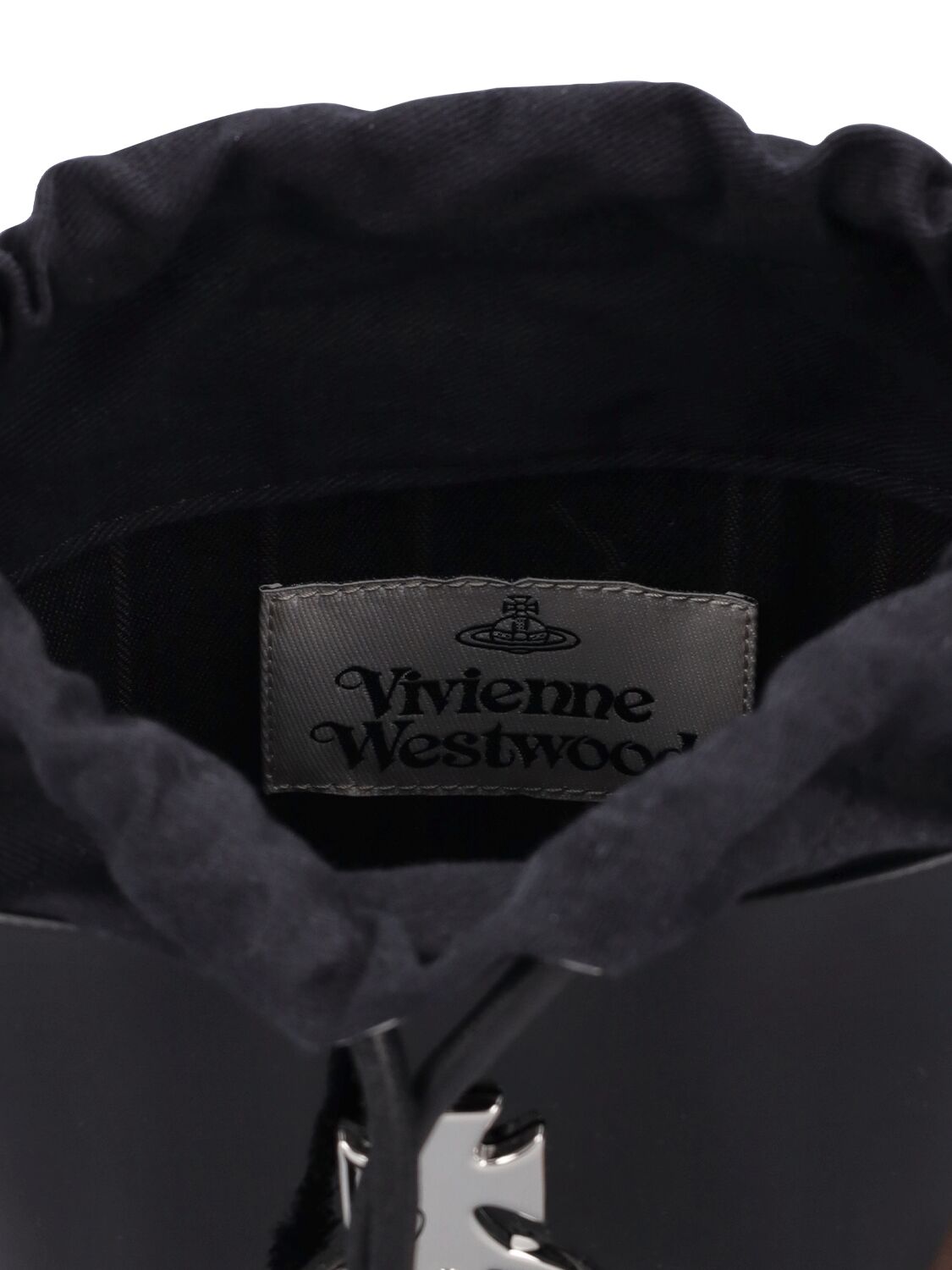 Shop Vivienne Westwood Daisy Patent Leather Bucket Bag In Black