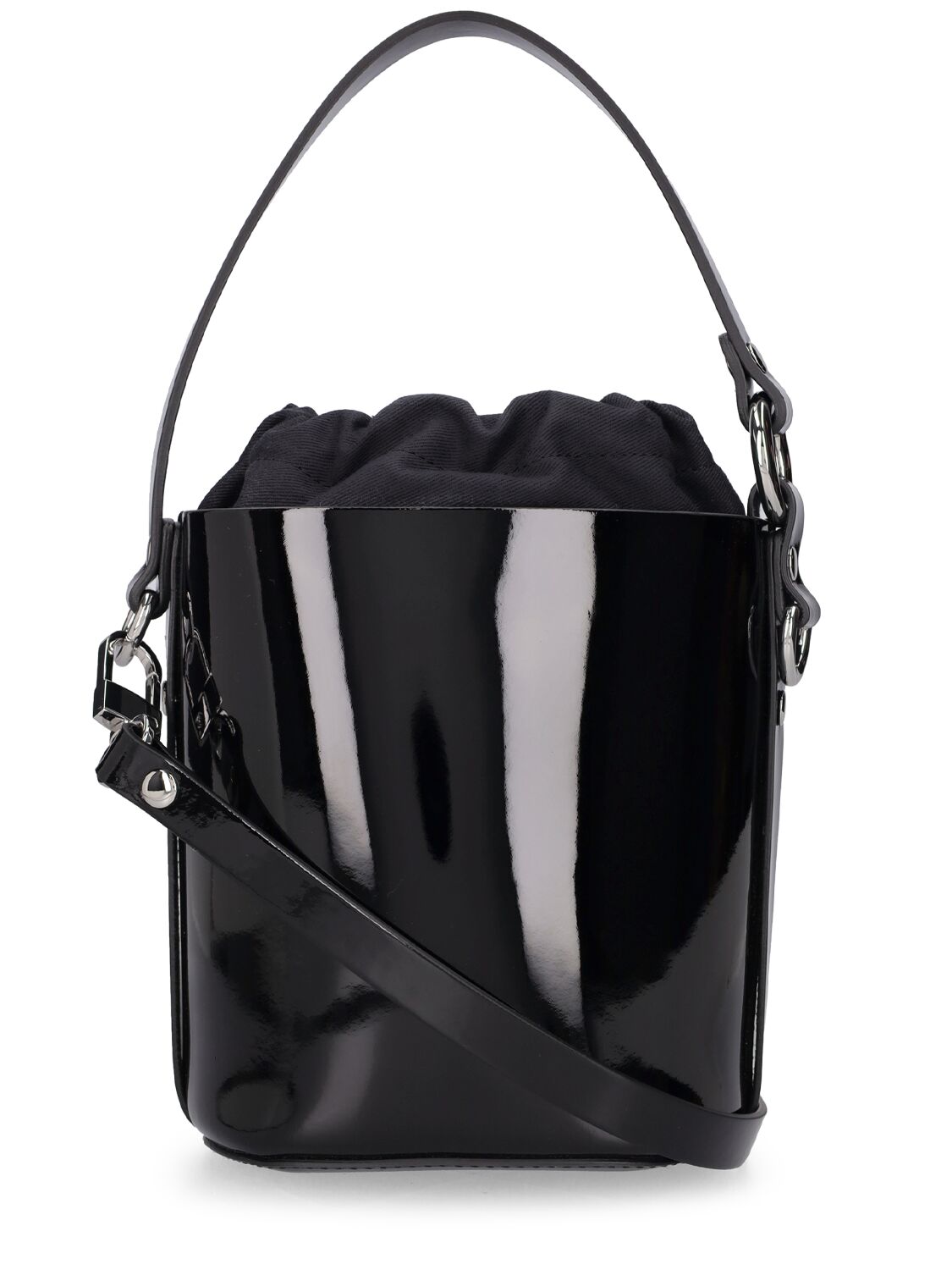 Shop Vivienne Westwood Daisy Patent Leather Bucket Bag In Black