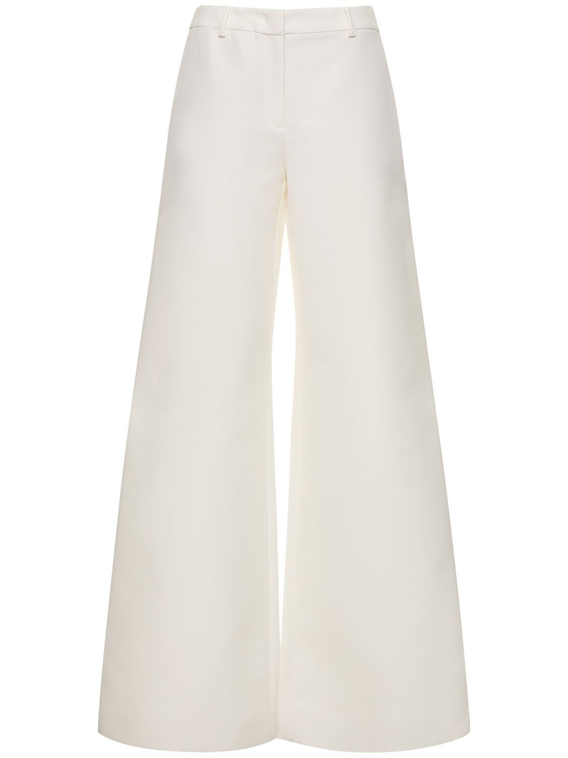 Moschino Cotton Duchesse Wide Trousers In White