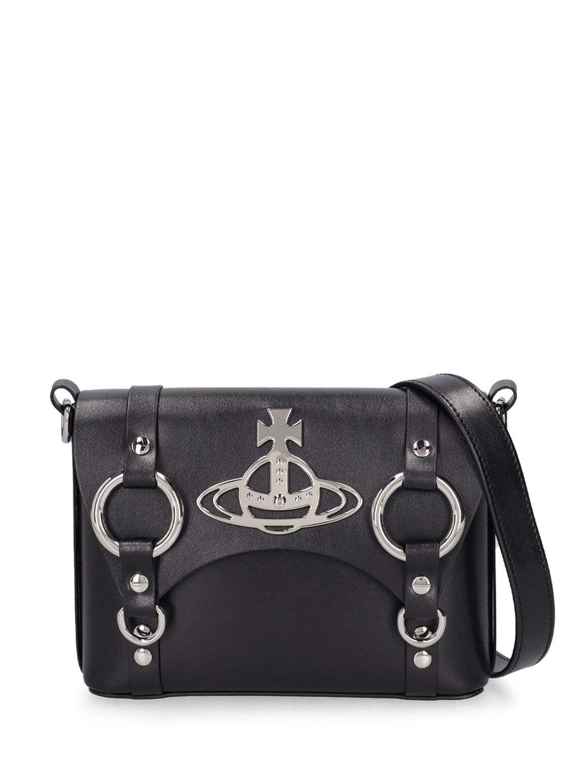 Vivienne Westwood Kim Smooth Leather Crossbody Bag In Black