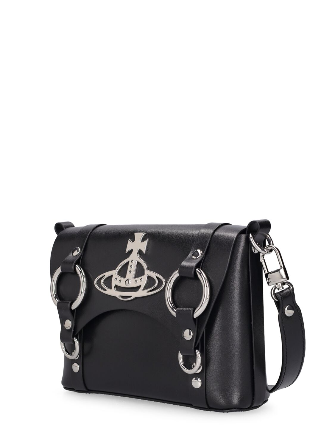 Shop Vivienne Westwood Kim Smooth Leather Crossbody Bag In Black