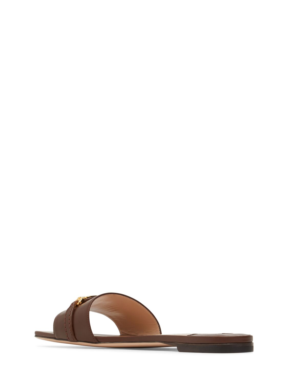 Shop Tom Ford 5mm Whitney Soft Leather Flat Slides In Brown