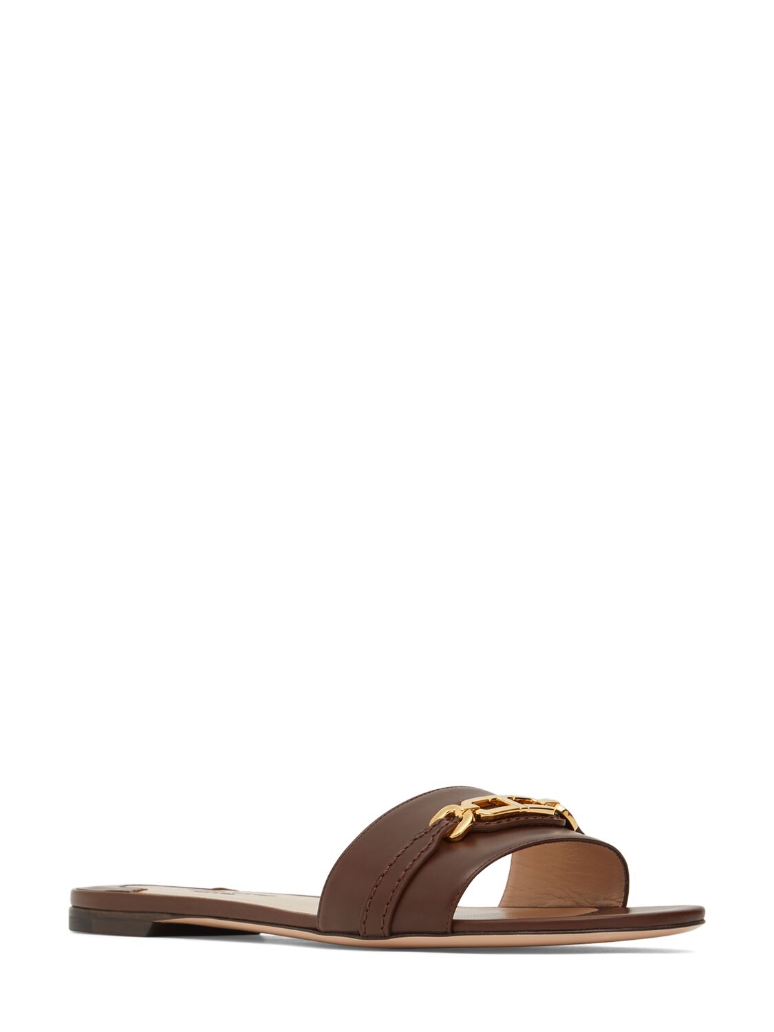 Shop Tom Ford 5mm Whitney Soft Leather Flat Slides In Brown