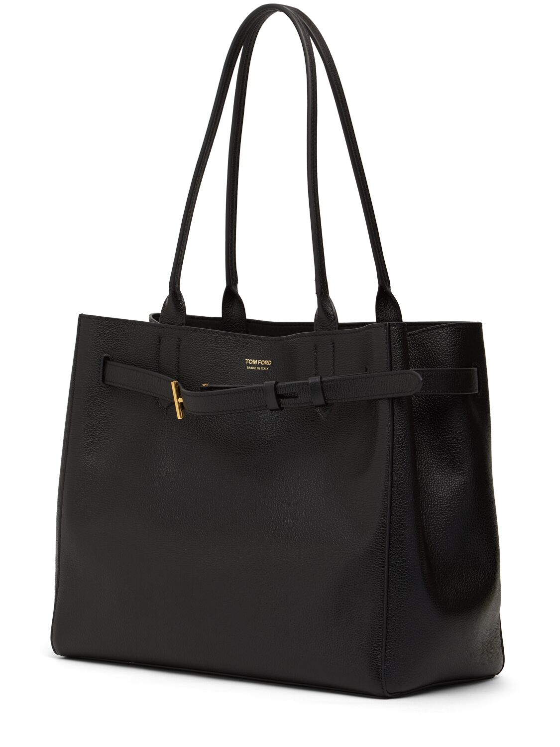 Shop Tom Ford Medium Audrey Grain Leather Tote Bag In 黑色