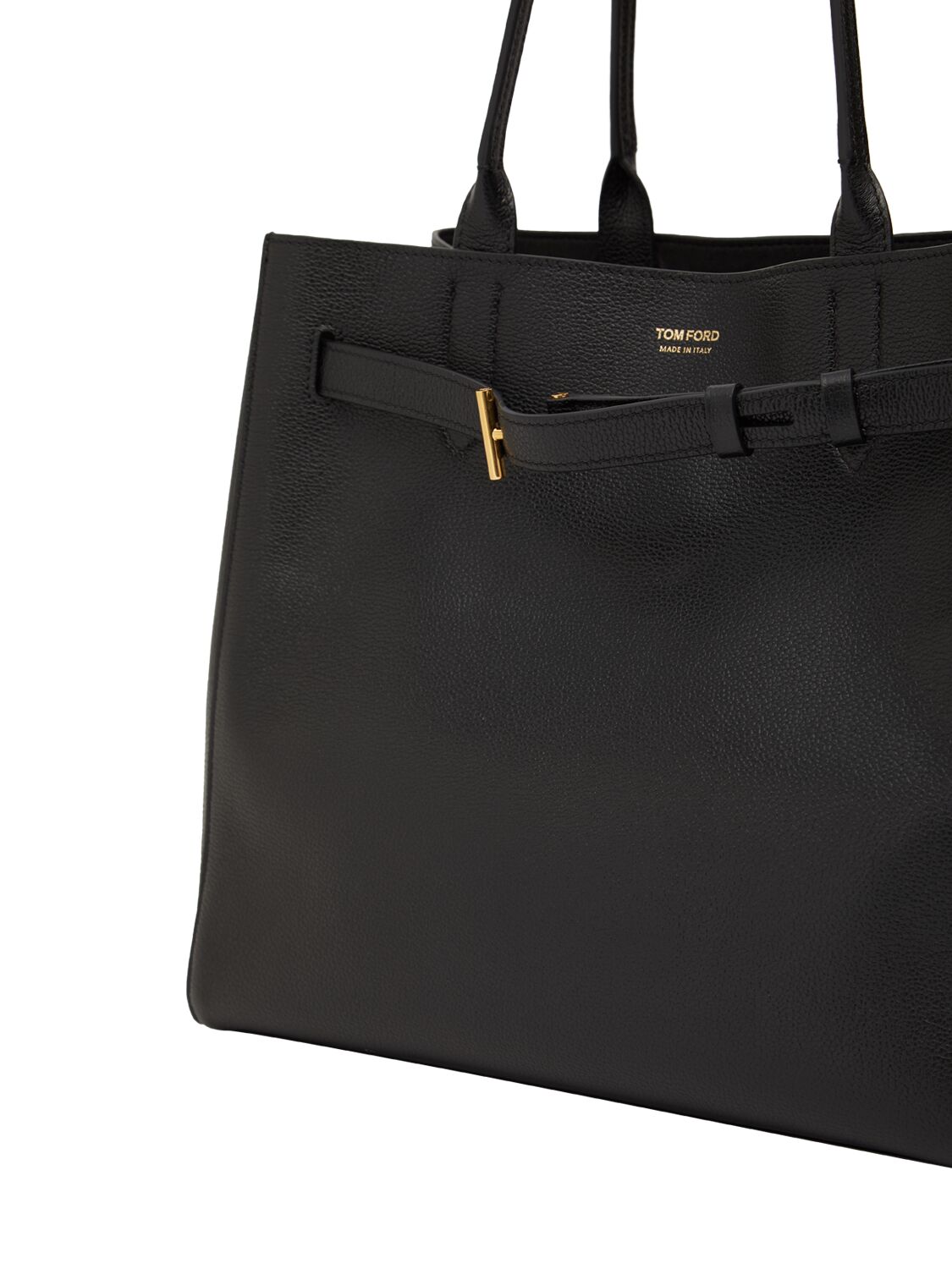 Shop Tom Ford Medium Audrey Grain Leather Tote Bag In 黑色