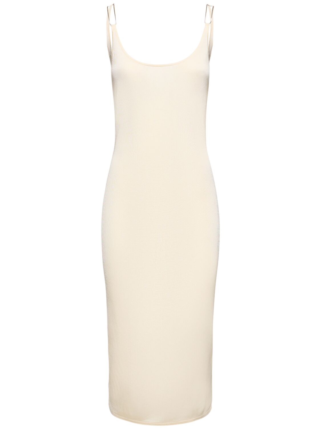 Dion Lee Double Wire Knit Long Dress In Ivory