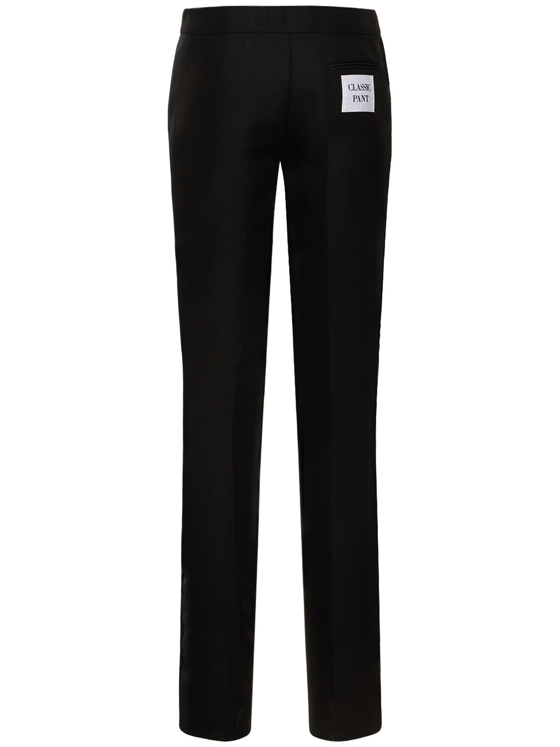 Shop Moschino Cotton Duchesse Straight Pants In Black