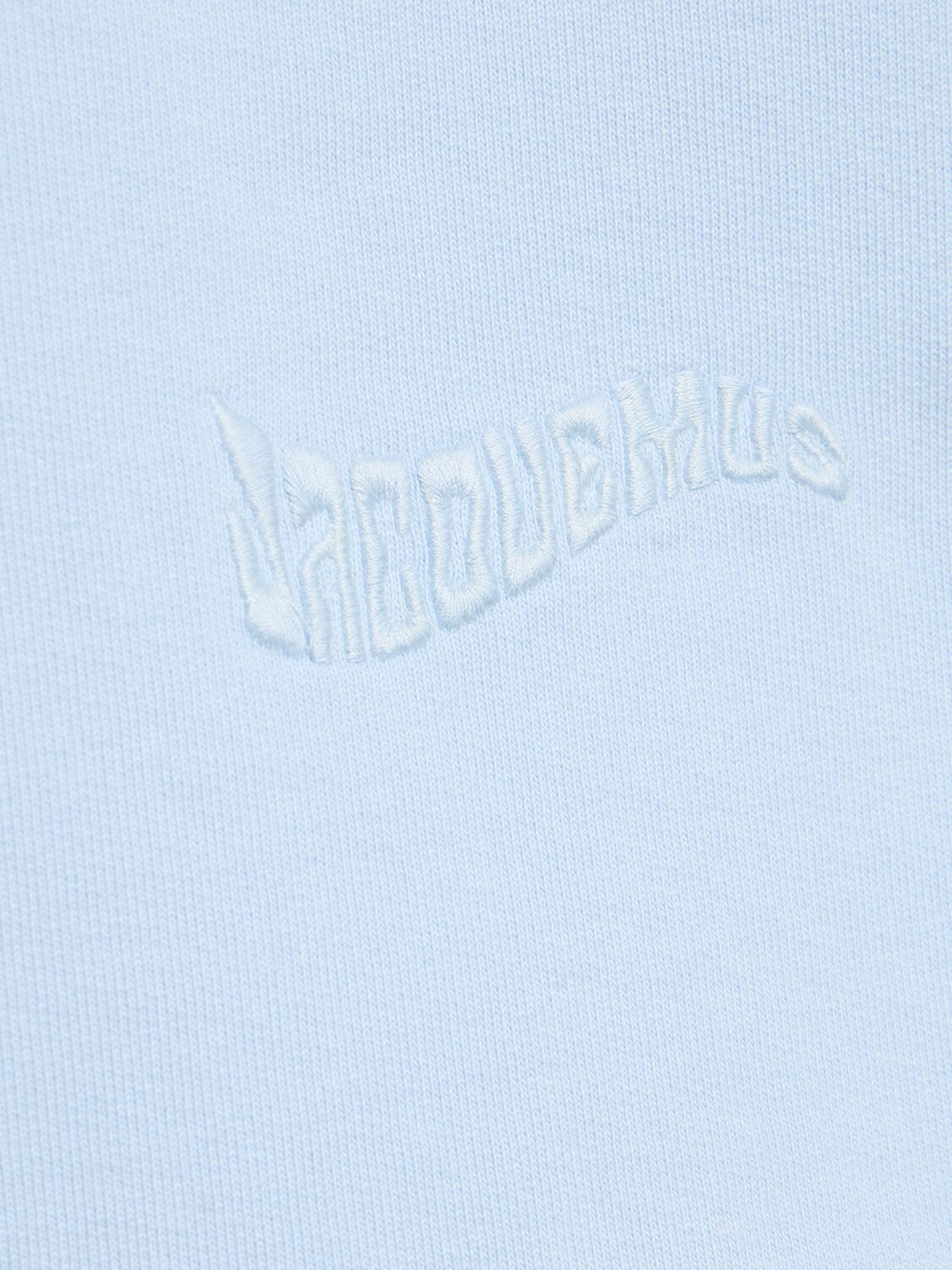 Shop Jacquemus Le Sweatshirt Camargue Cotton Hoodie In Light Blue