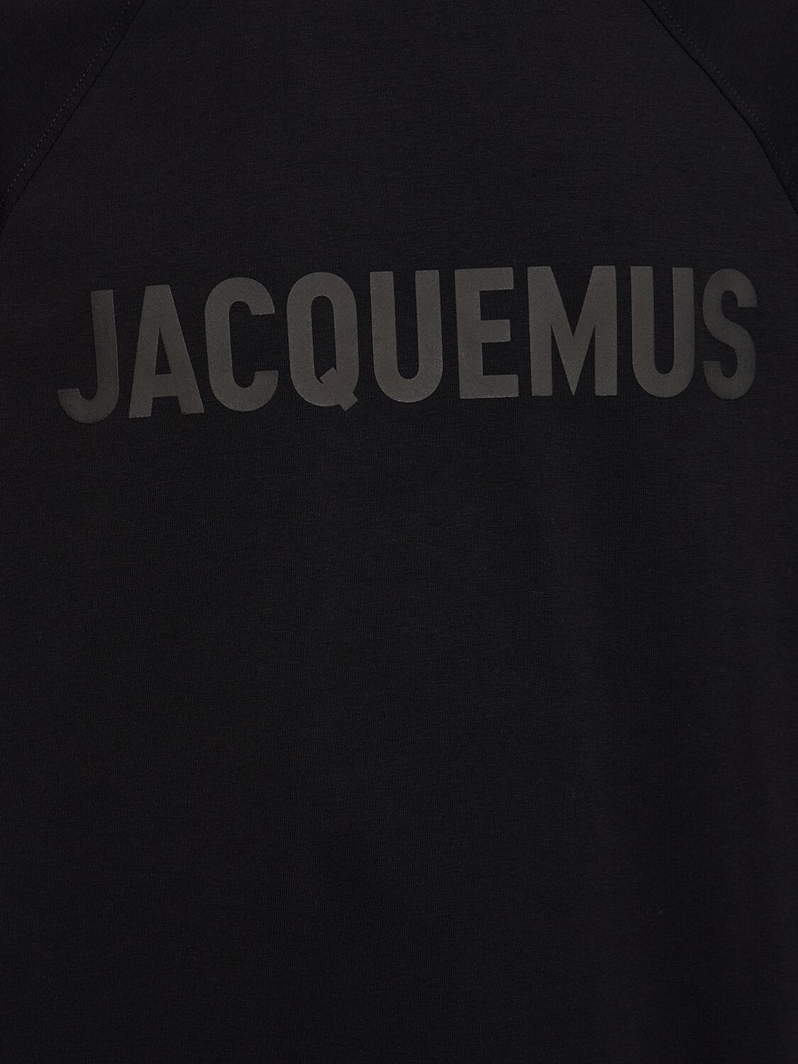 Shop Jacquemus Le Tshirt Typo Cotton T-shirt In Black