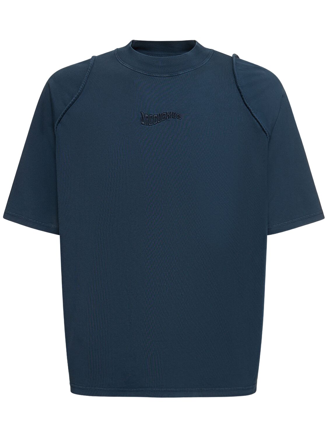 Shop Jacquemus Le Tshirt Camargue Cotton  T-shirt In Navy