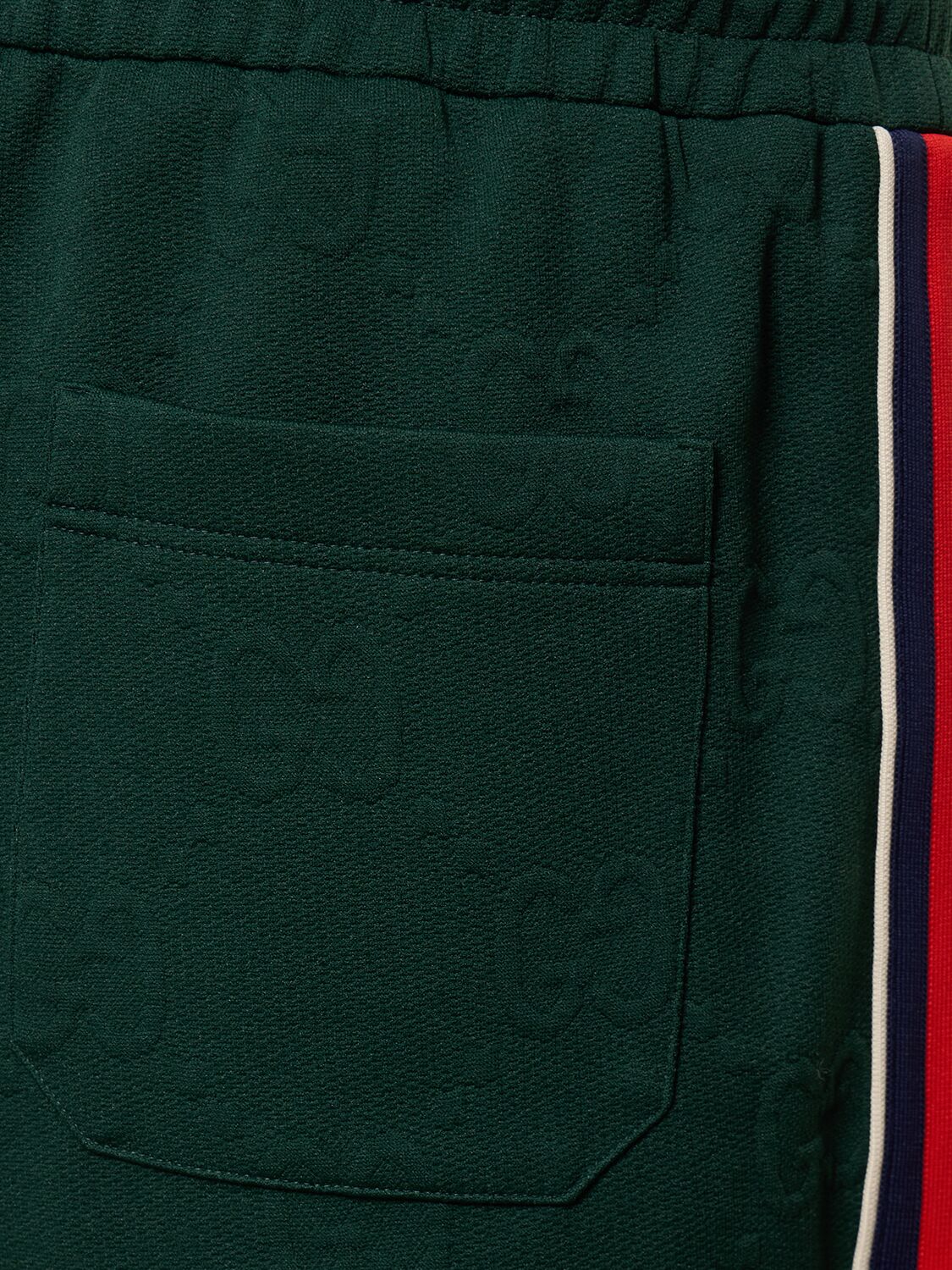 Shop Gucci Iconic Gg Tech Shorts In Bottle Green